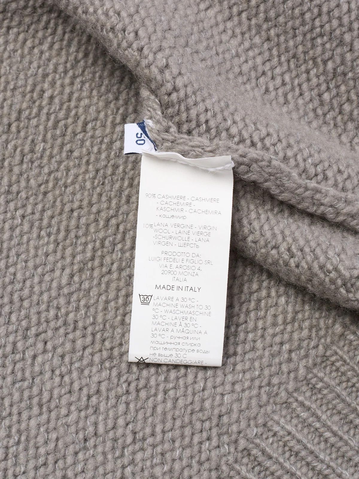 Fedeli FEDELI Gray Cashmere-Virgin Wool Knit Heavy Cardigan Sweater Size US M / EU 48-50 / 2 - 8 Thumbnail