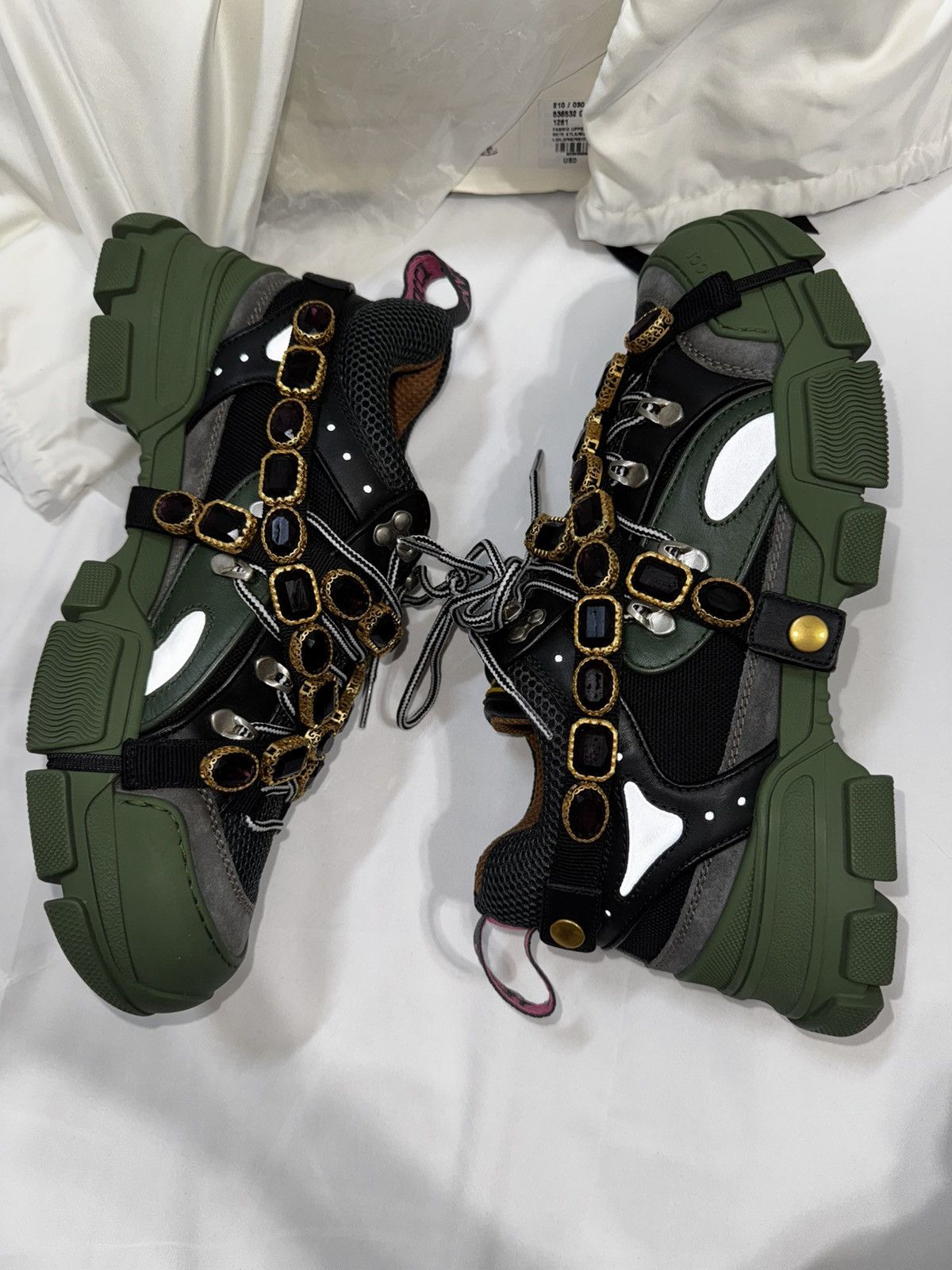 Gucci Gucci Flashtrek SEGA Green Removable Crystal shoes Size US 9 / EU 42 - 3 Thumbnail