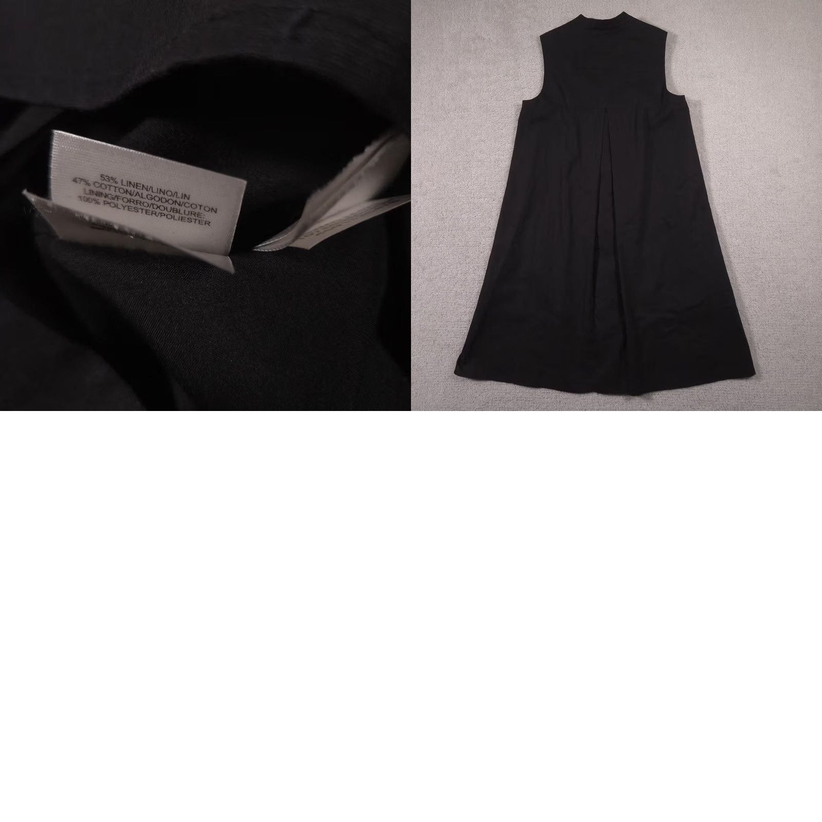 Anne Klein Anne Klein Dress Womens Small Black Linen Blend Sleeveless Button Front Midi Size S / US 4 / IT 40 - 9 Thumbnail
