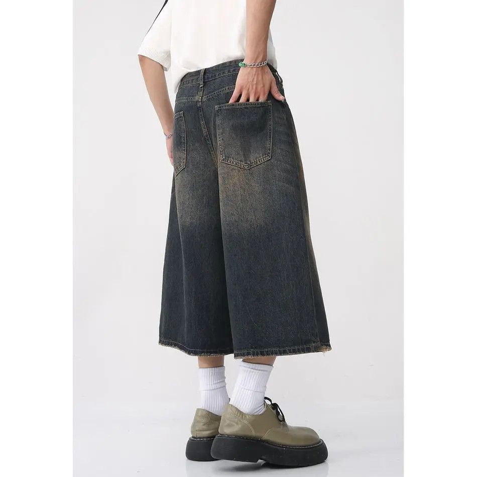 Japanese Brand Retro horn wide leg denim shorts Size US 32 / EU 48 - 6 Thumbnail