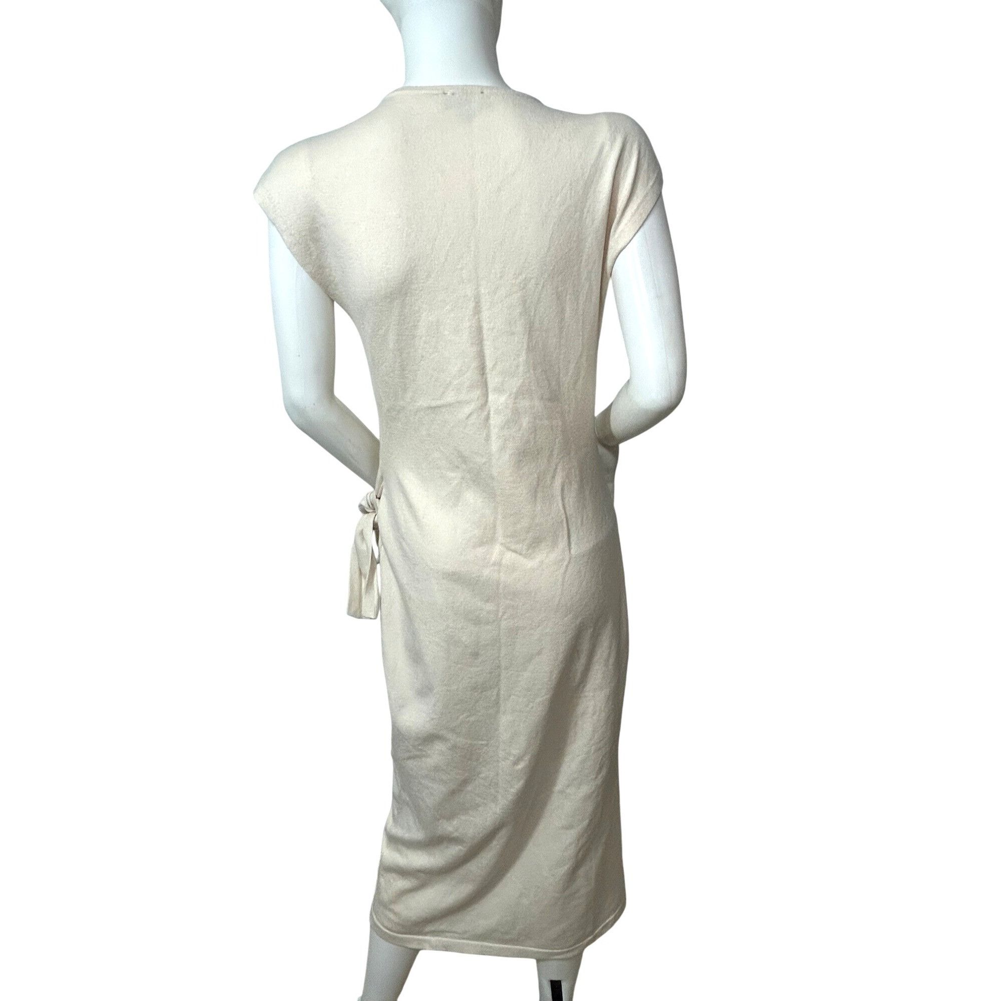 Express Express Wrap Dress M Beige Midi V-Neck Cap Sleeve Pull On St Size M / US 6-8 / IT 42-44 - 5 Thumbnail