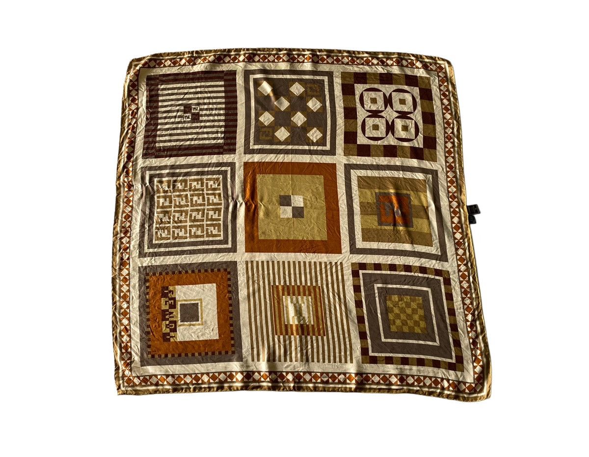 Fendi Fendi Multi Logo Silk Handkerchief/ Neckerchief/ Bandana Size ONE SIZE - 1 Thumbnail