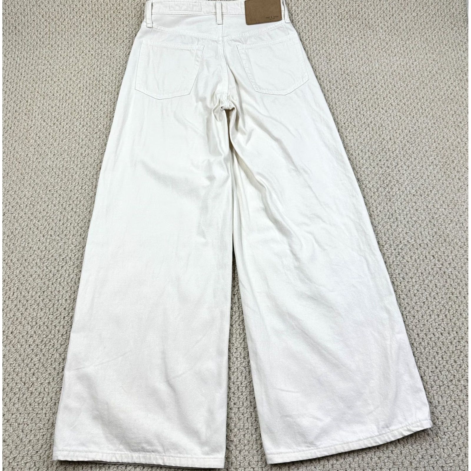 Rag & Bone Rag & Bone Sofie High Rise Ultra Wide Leg Jeans Ecru Womens 28x31 27 Size 27" / US 4 / IT 40 - 2 Thumbnail