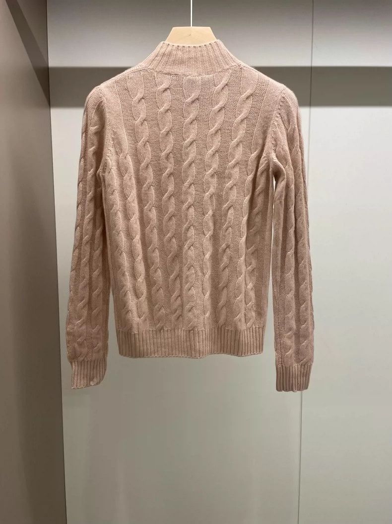 Loro Piana Loro Piana Pink Cashmere Cable Knit Cardigan Size US S / EU 44-46 / 1 - 1 Thumbnail