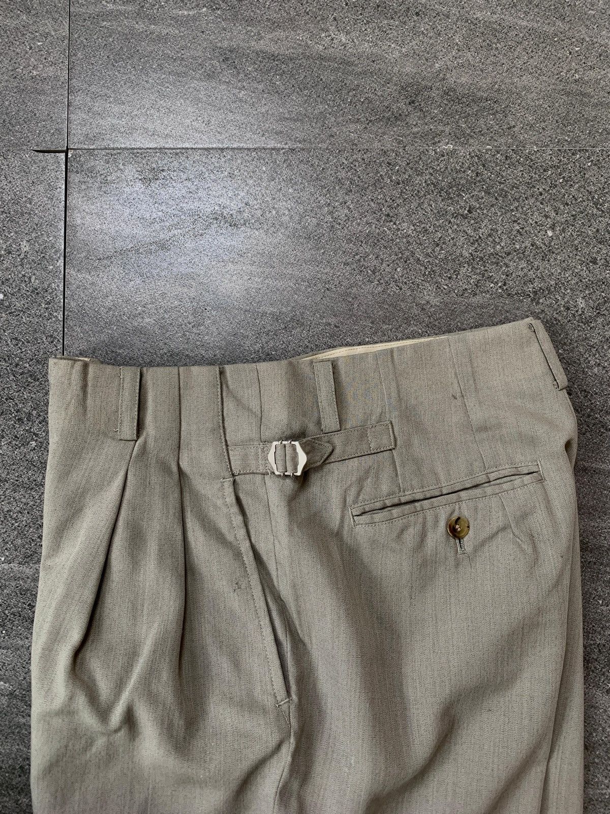 Issey Miyake FREE TAX! 2000s Wool Buckled Waist Trousers - 29” Size US 29 - 5 Thumbnail