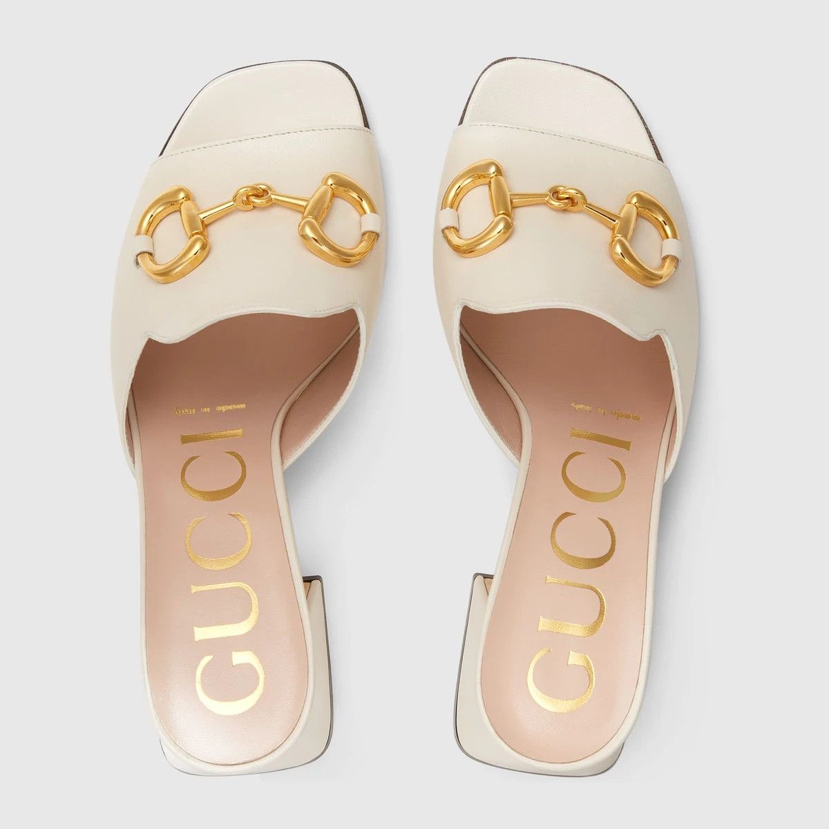 Gucci o1s1wg110225 Slide Sandals With Horsebit in White Size US 6 / IT 36 - 3 Thumbnail