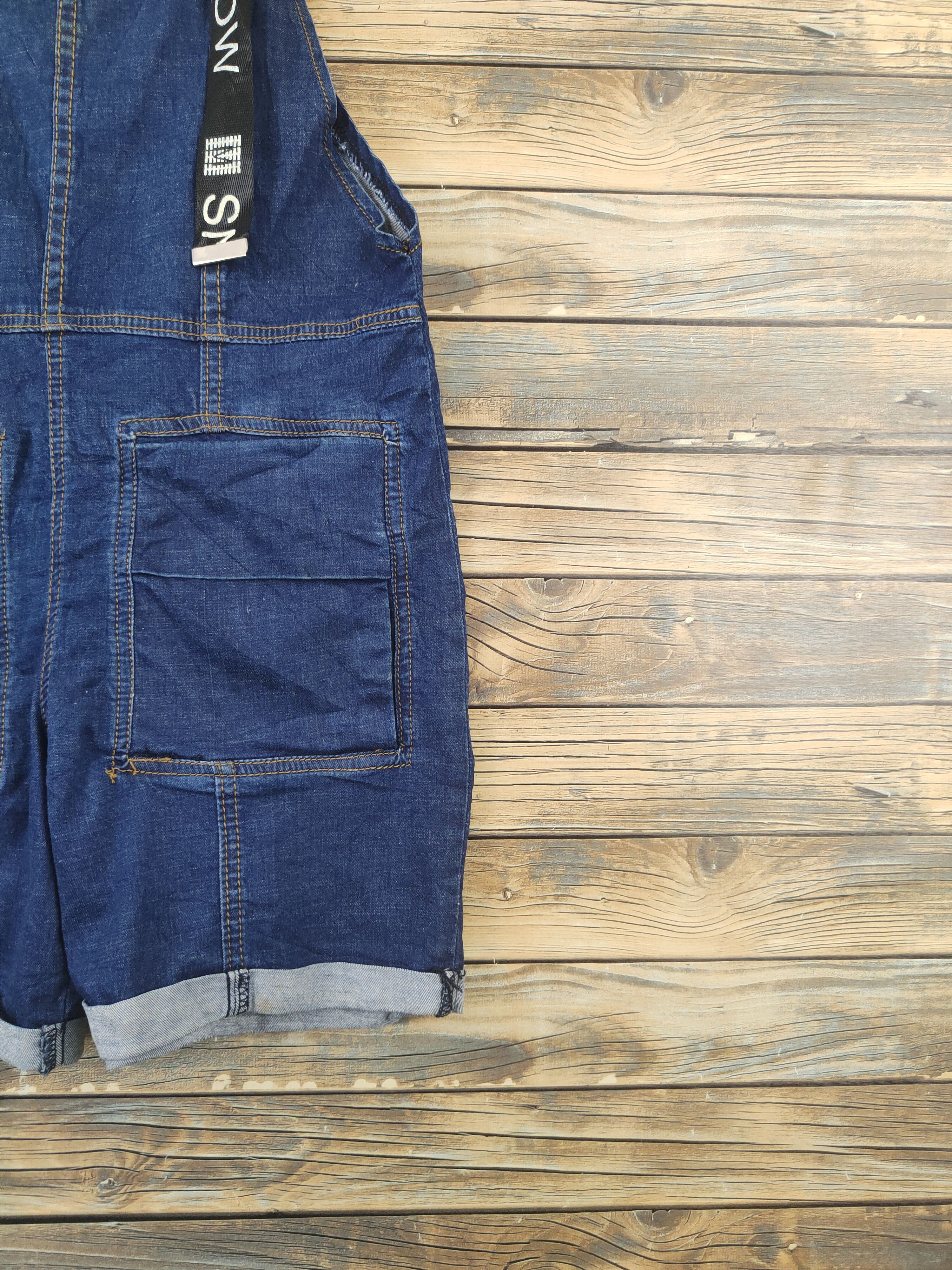 Japanese Brand × Vintage Vintage Japanese Brand Dark Blue Denim Shortall Jumpsuits Size 33" - 4 Thumbnail