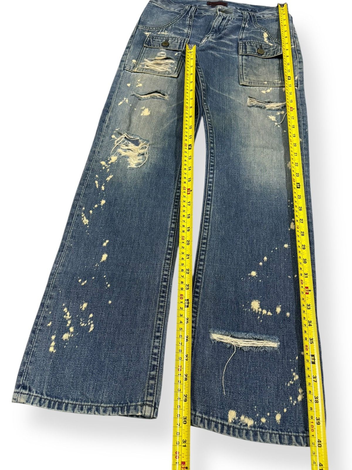 Kapital Kountry Vintage TMT Big Holiday Splatter Distressed Bush Pants Denim Size US 29 - 14 Thumbnail