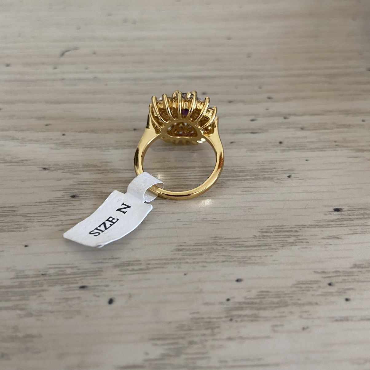 Other NWT Amethyst and Crystal Gold Tone Cocktail Ring | Size 6.5 Size ONE SIZE - 8 Thumbnail