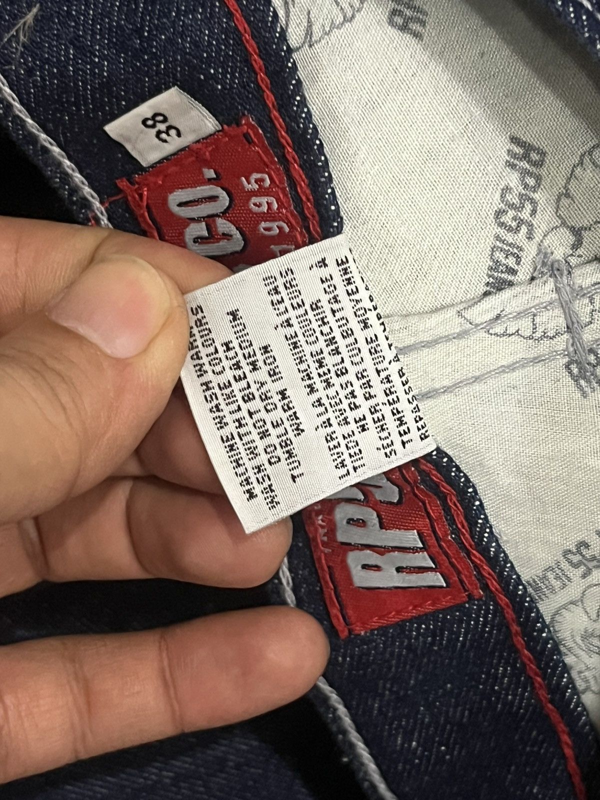 JNCO ⚡️Baggy⚡️Vintage RP55 Indigo Washed Repaired Extra Baggy Jeans Size US 38 / EU 54 - 19 Thumbnail