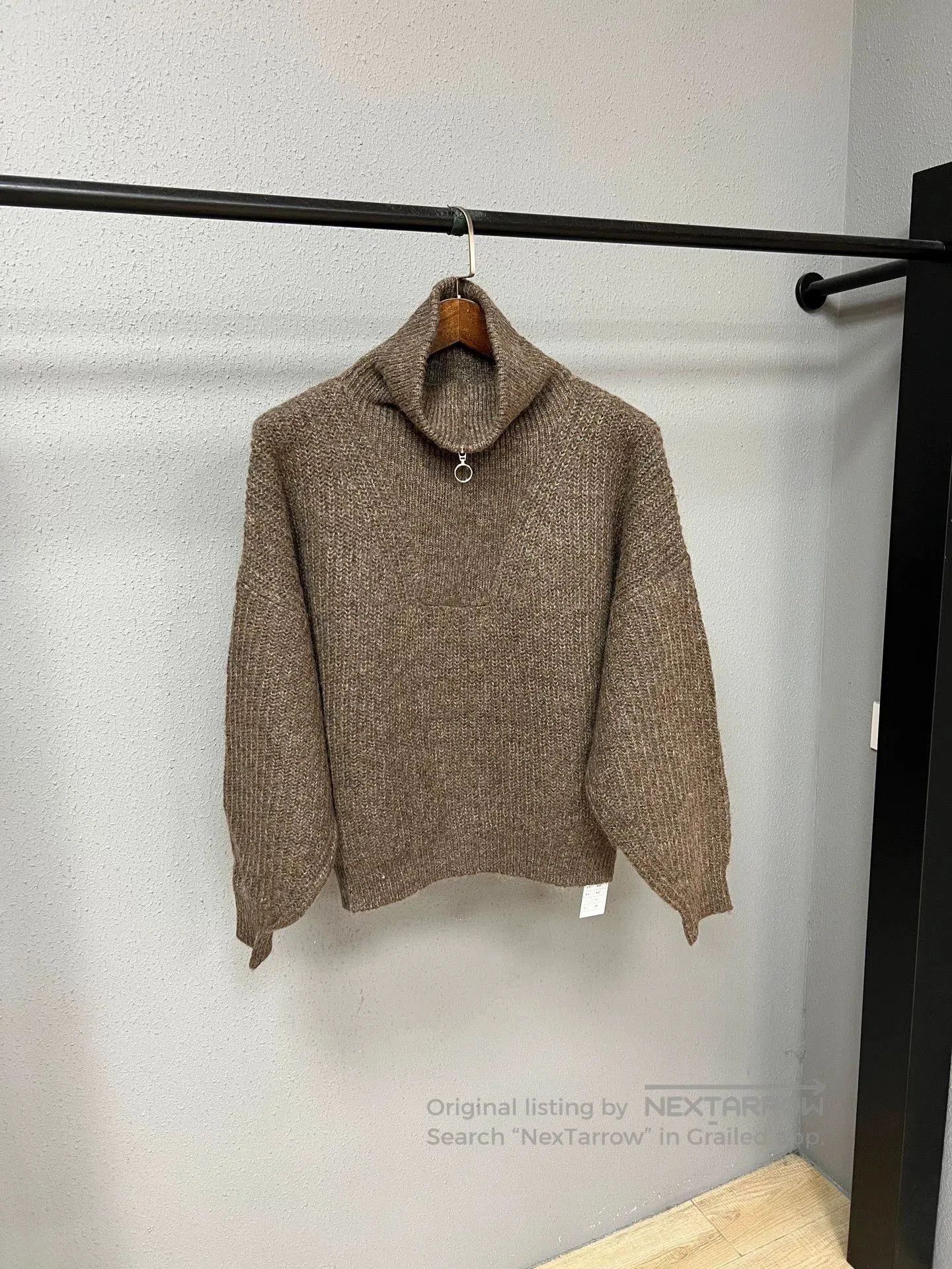 Isabel Marant Etoile Oatmeal Mohair Half-Zip Pullover. Size S / US 4 / IT 40 - 1 Thumbnail