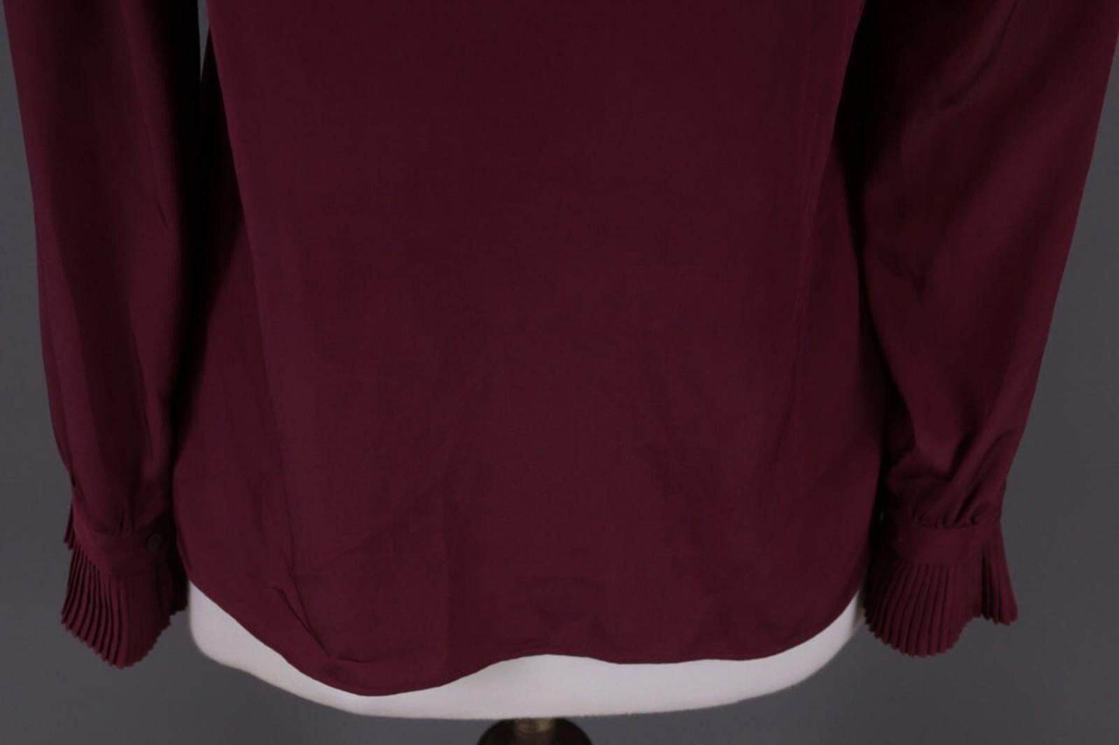 Designer Claudie Pierlot Burgund Pussy Bow Blouse Shirt Size 38 Size M / US 6-8 / IT 42-44 - 10 Thumbnail