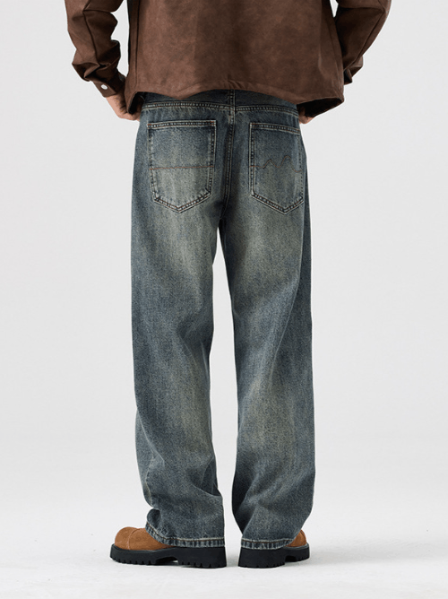 Japanese Brand Washed distressed vintage loose wide-leg jeans Size US 32 / EU 48 - 3 Thumbnail