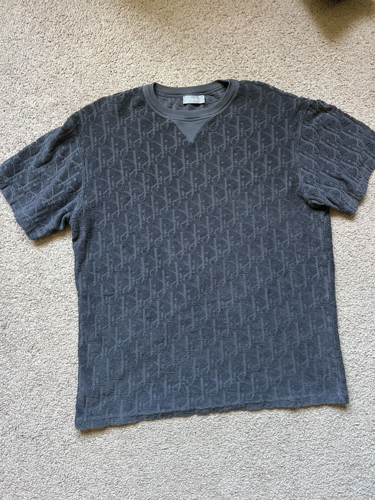 Dior Dior Oblique Monogram Logo Terry Cotton Blue T-shirt Size S Size US S / EU 44-46 / 1 - 2 Thumbnail