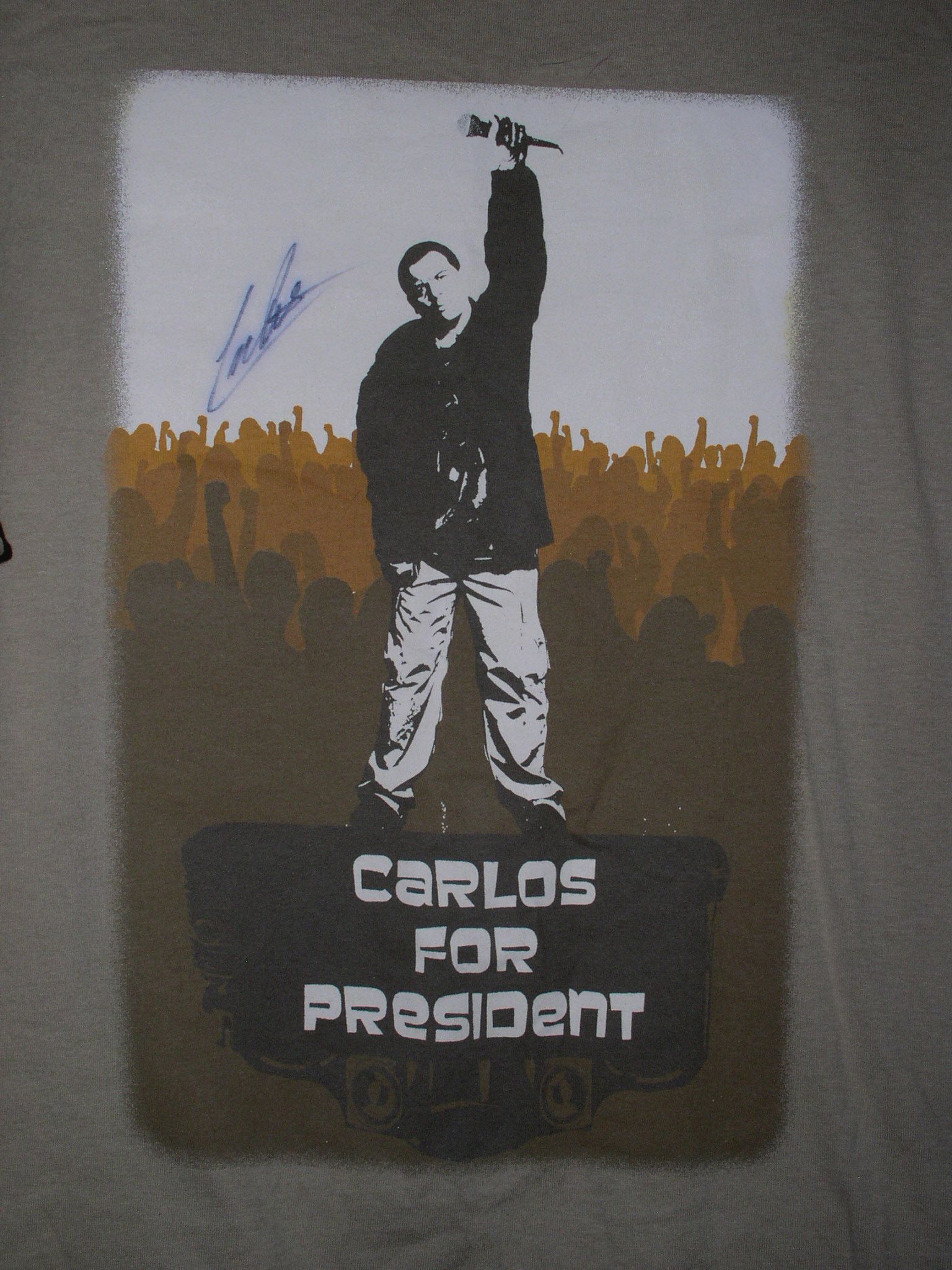 Vintage Carlos Mencia Autographed Concert Shirt Carlos For President Size US XL / EU 56 / 4 - 3 Thumbnail