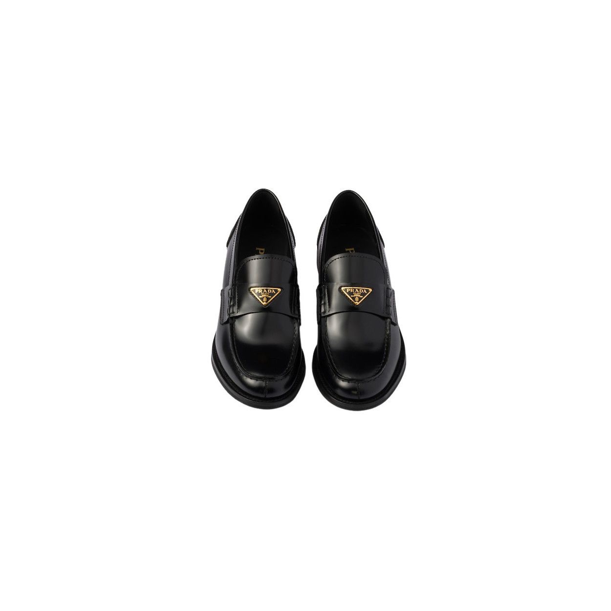 Prada PRADA $1220 Black Brushed Leather Loafers New & Authentic (W Size US 8.5 / IT 38.5 - 3 Thumbnail