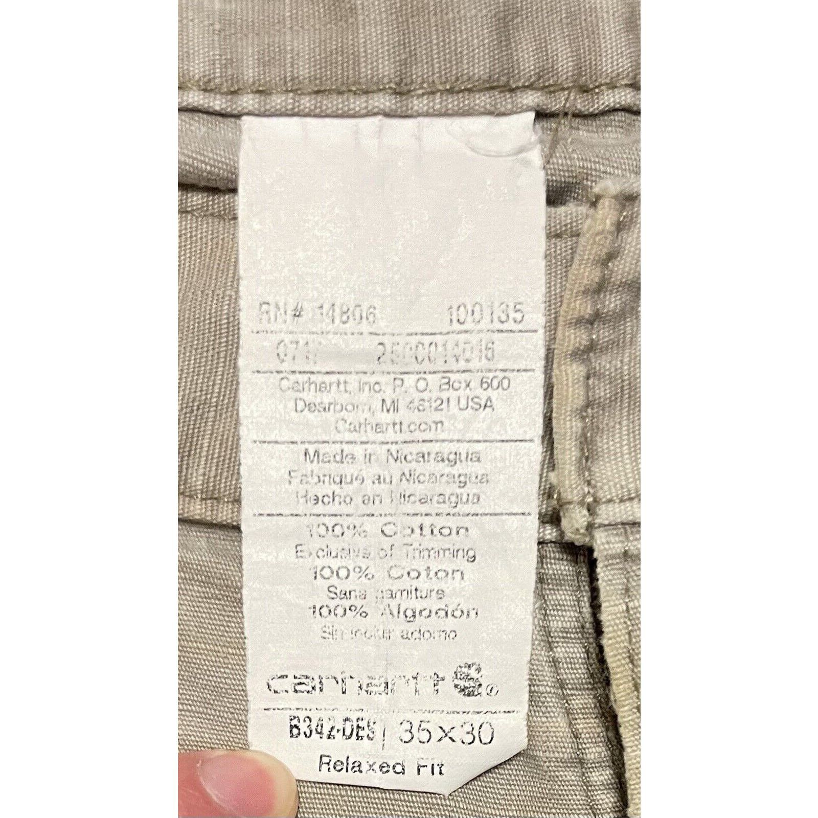 Carhartt × Vintage Carhartt Double Knee Cargo Pants 35x30 Tan Baggy Fit Skater Size US 35 - 6 Thumbnail