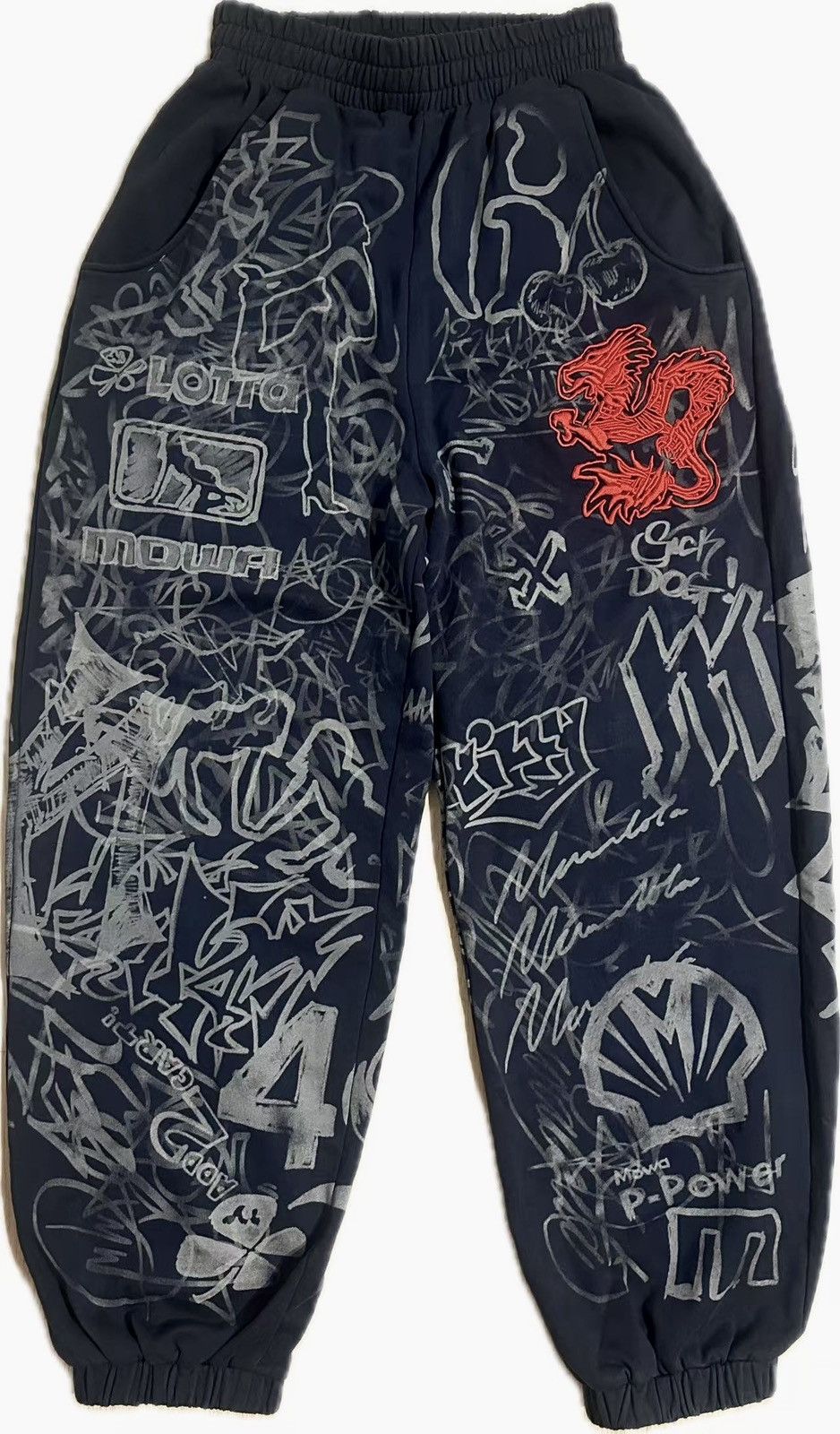 Mowalola SS26 Mowalola x Sick Dog Navy Graffiti Sweatpants Size US 30 / EU 46 - 1 Thumbnail