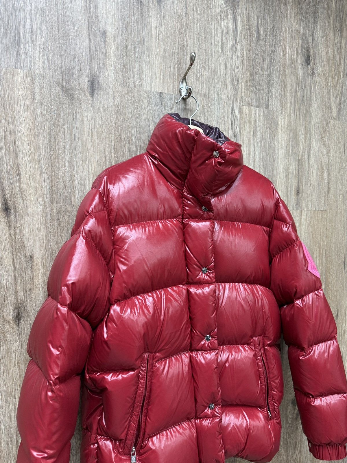 Moncler Moncler Burgandy Puffer Coat Size US M / EU 48-50 / 2 - 2 Thumbnail