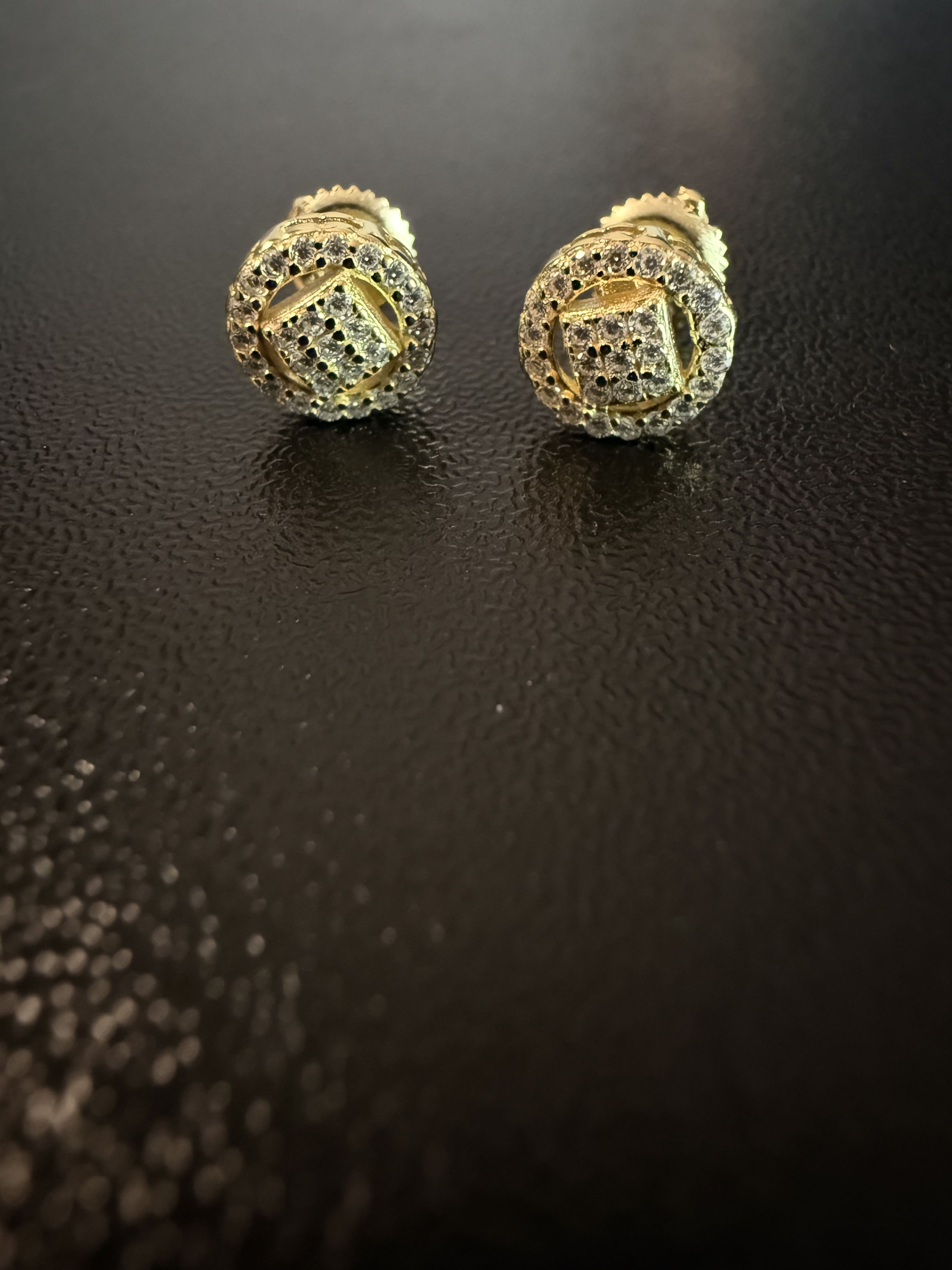 Other Square Cluster Center Moissanite Gold Plated 925s earrings Size ONE SIZE - 1 Thumbnail