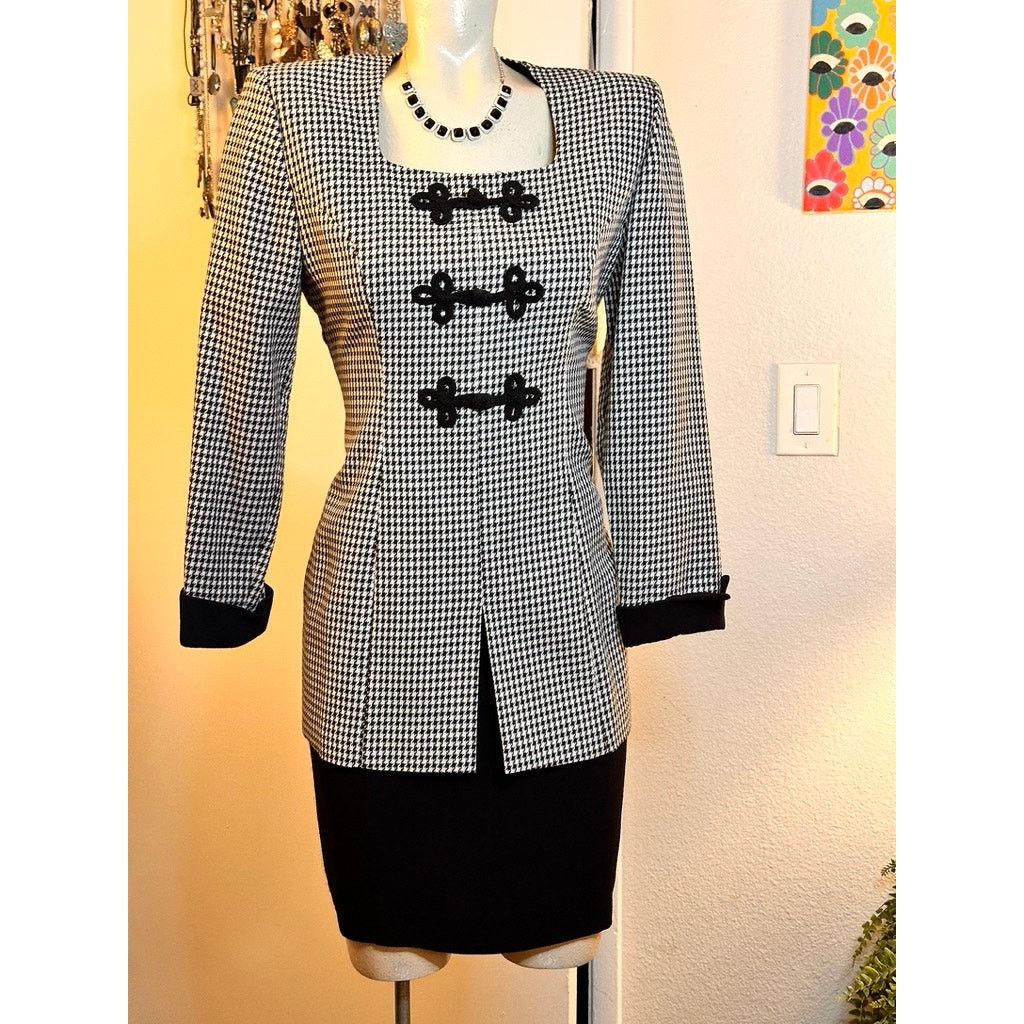 Other Vintage Houndstooth Dress from Positive Attitude Size M / US 6-8 / IT 42-44 - 1 Thumbnail
