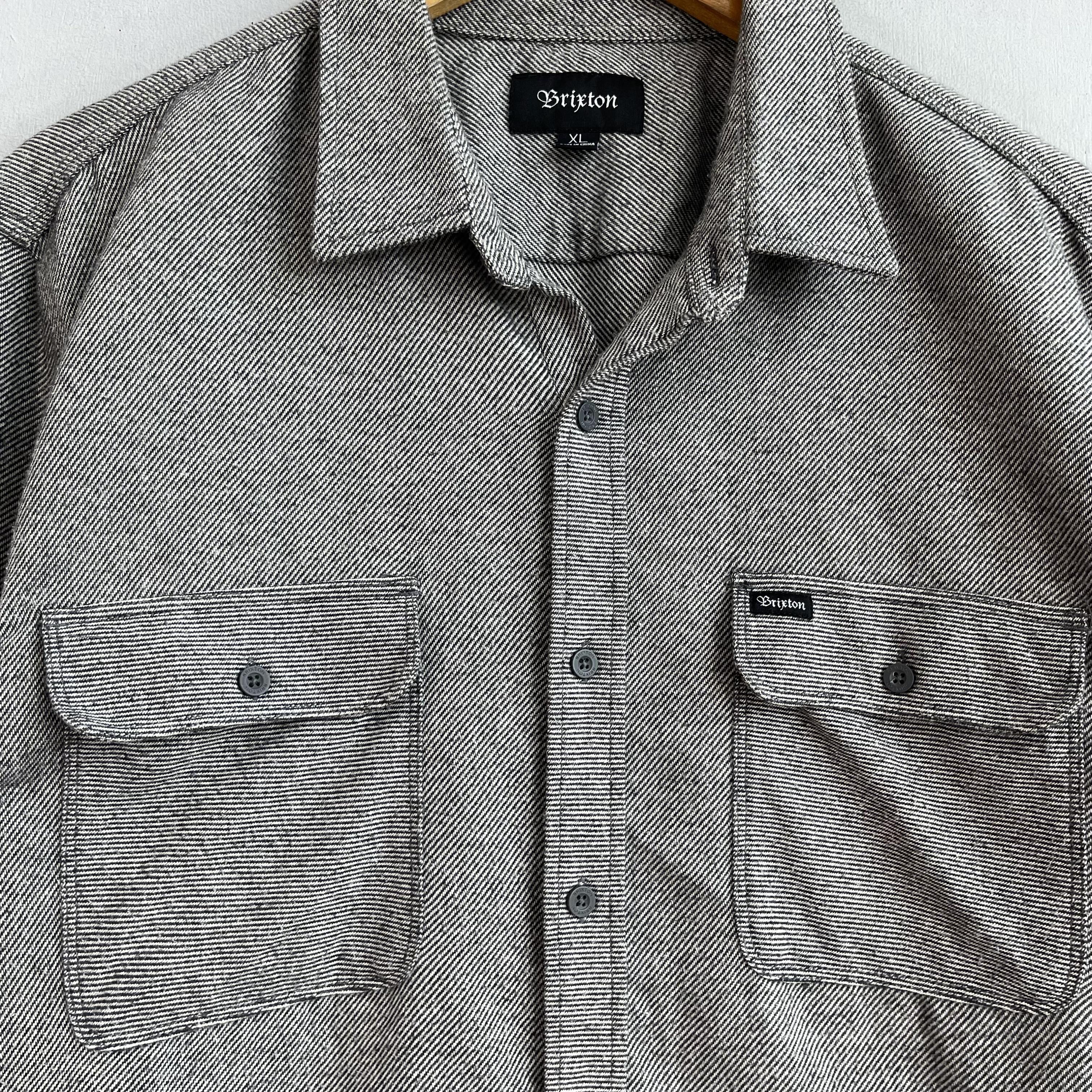 Brixton × Flannel Vintage BRIXTON Pinstripe Minimalist Thick Flannel Size US M / EU 48-50 / 2 - 2 Thumbnail