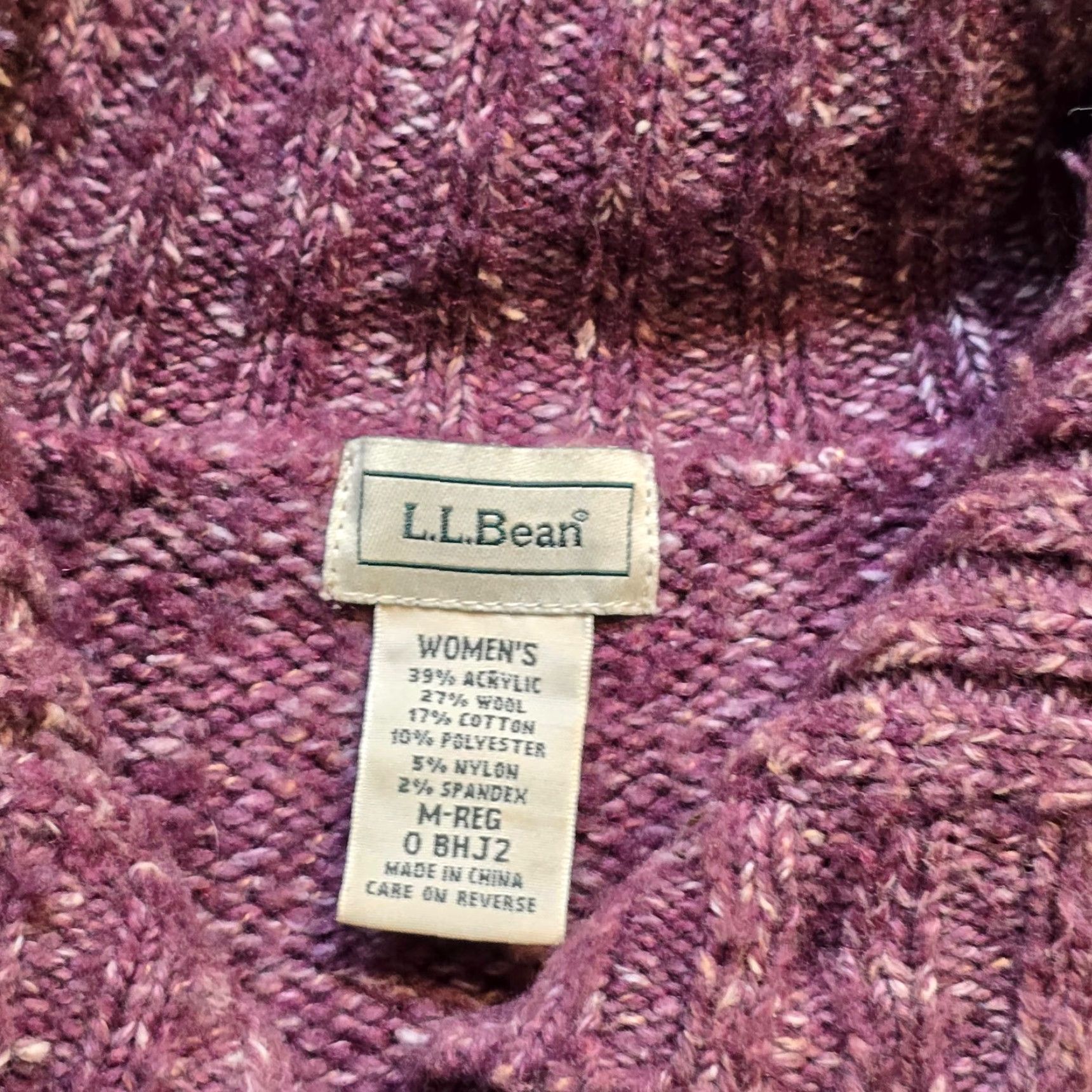 Vintage L.L. Bean Cardigan Women M Purple Cable Knit Long Sleeve" Size M / US 6-8 / IT 42-44 - 4 Thumbnail