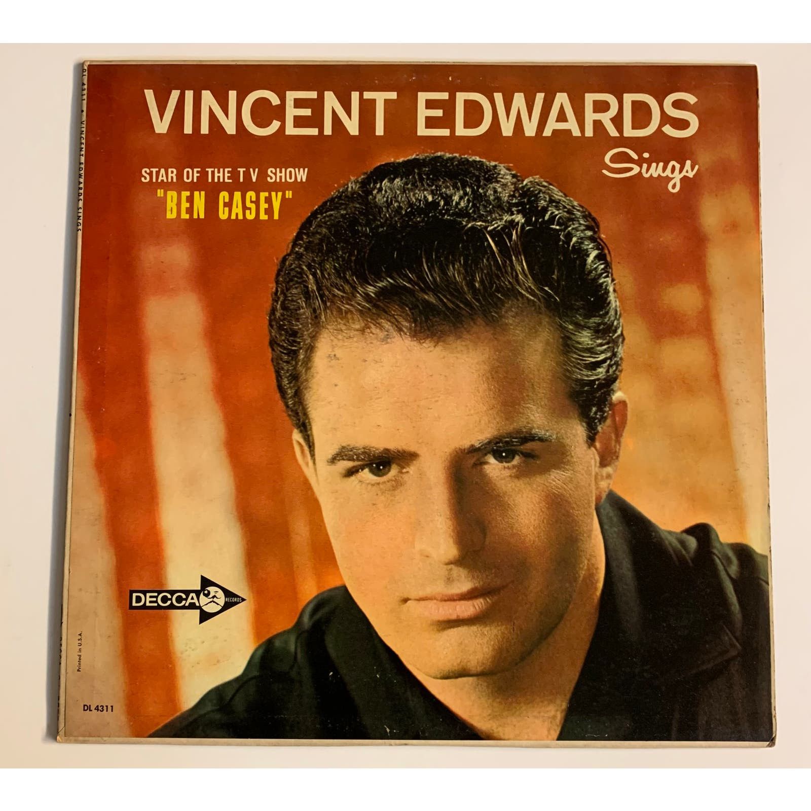 Vinyl Factory Vincent Edwards Sings Ben Casey 1962 DECCA DL 4311 Vinyl LP Size ONE SIZE - 1 Preview