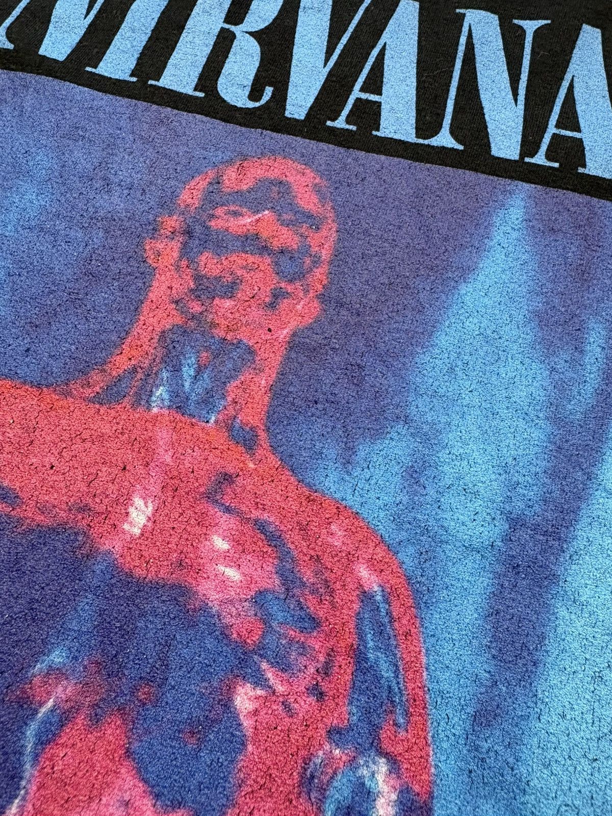Band Tees Nirvana “Sliver” Red & Blue Anatomical Figure Vintage Tee Size US XXL / EU 58 / 5 - 7 Thumbnail