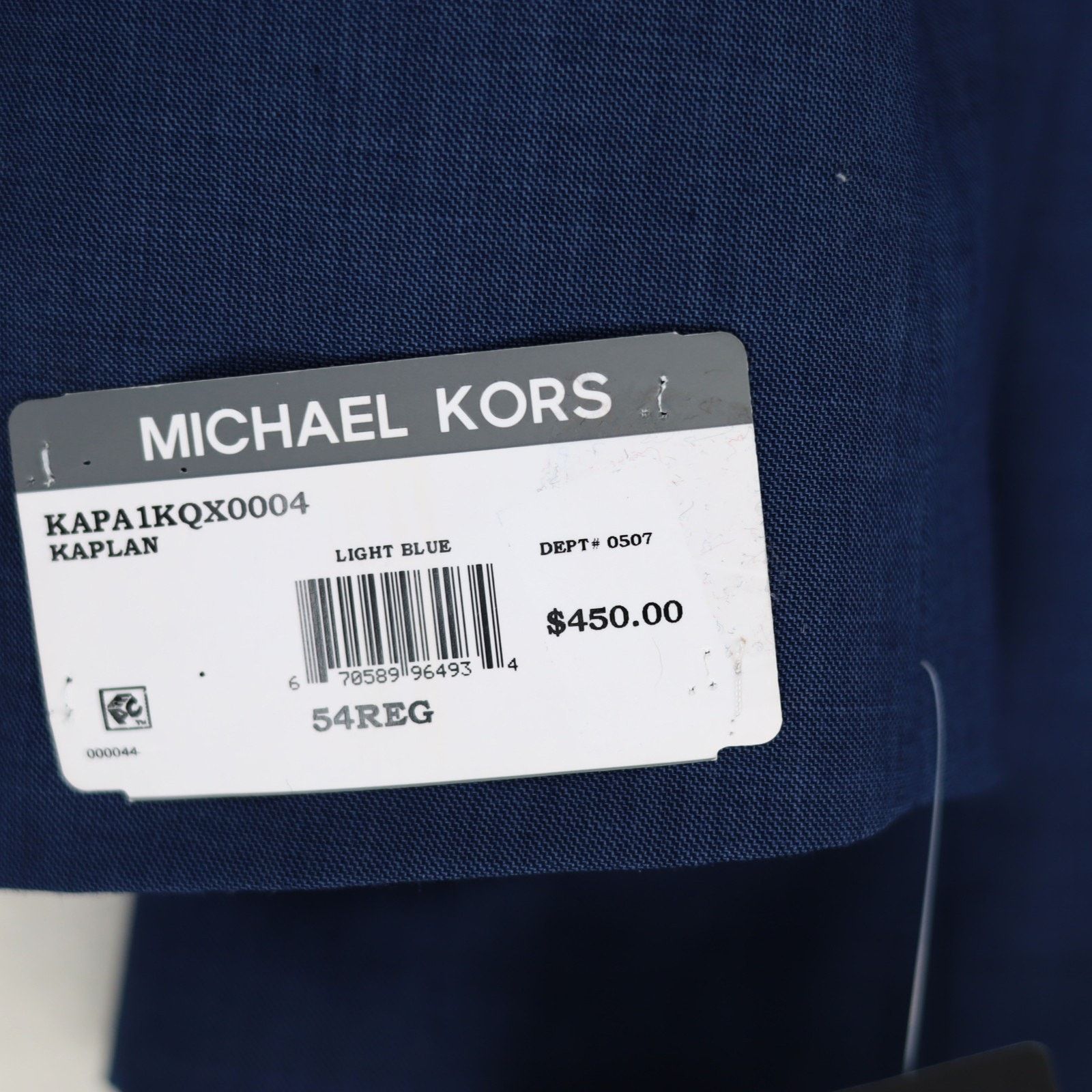 Michael Kors Michael Kors Men's Light Blue Wool-Blend Suit Blazer 54R Size 54R - 9 Thumbnail