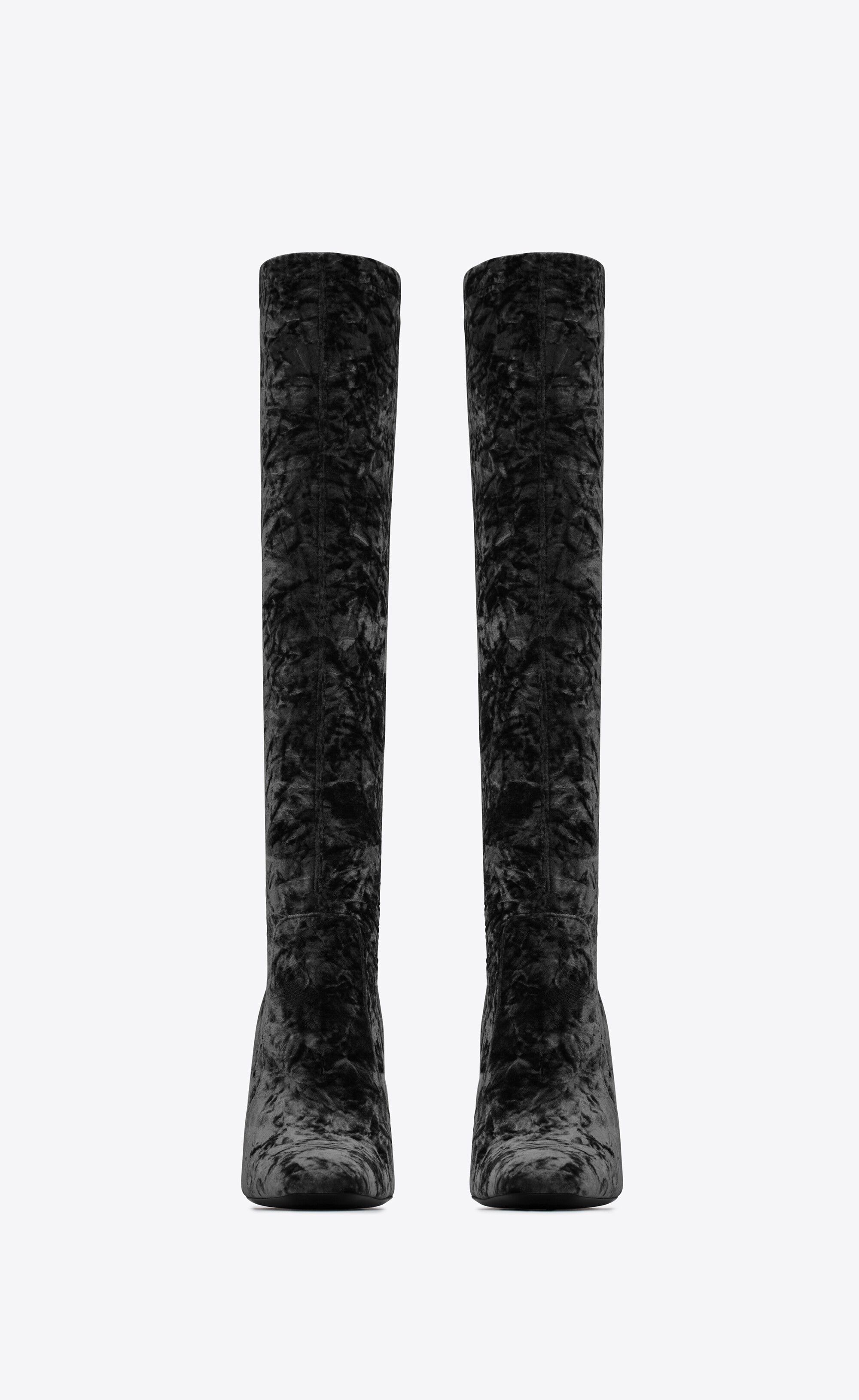 Saint Laurent Paris o1s1wg111024 Talia Boots in Velvet in Black Size US 8 / IT 38 - 2 Thumbnail