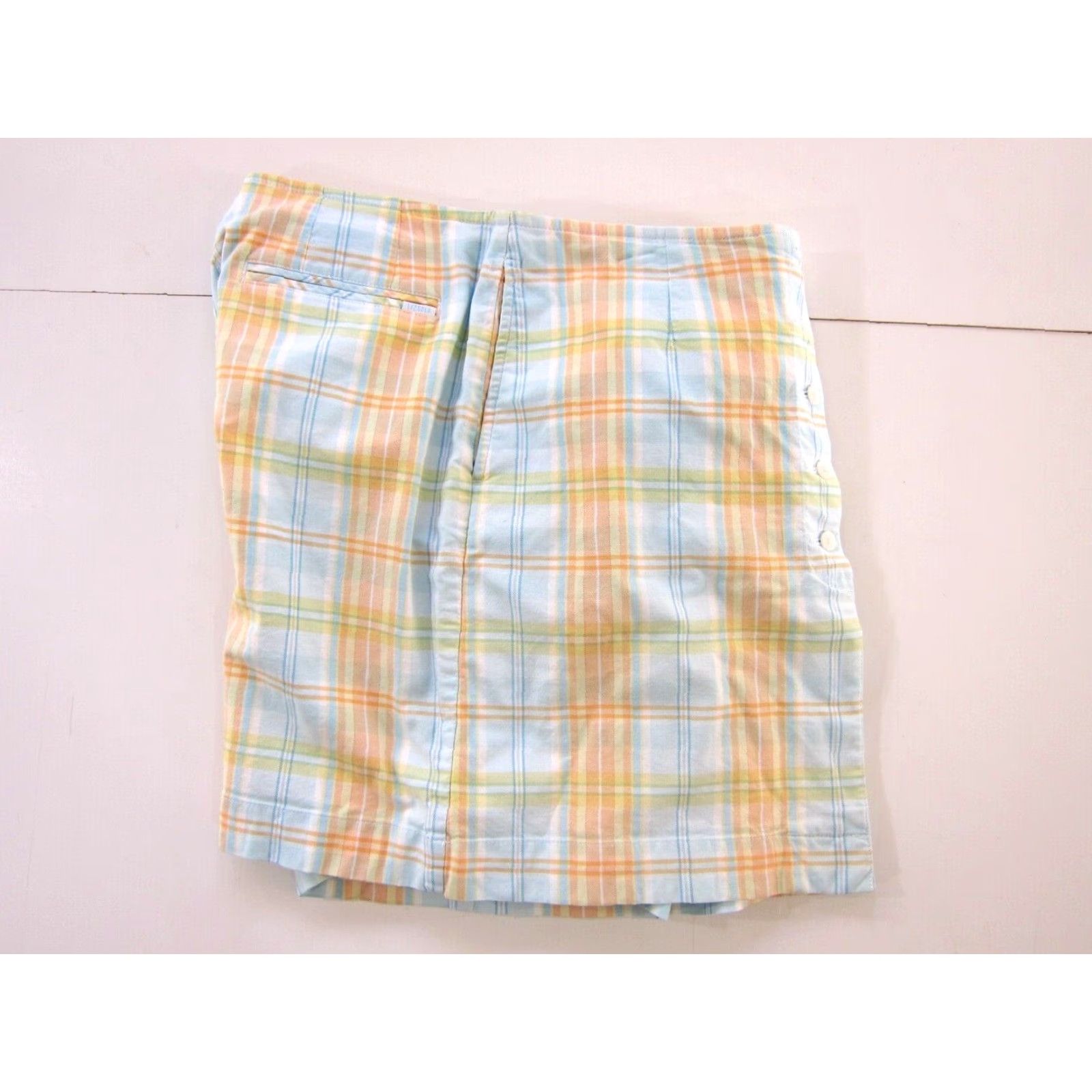Liz Claiborne VINTAGE Liz Claiborne Golf Cotton Stretch Blue Orange Plaid Skirt Skort Women 8 Size 30" / US 8 / IT 44 - 6 Thumbnail