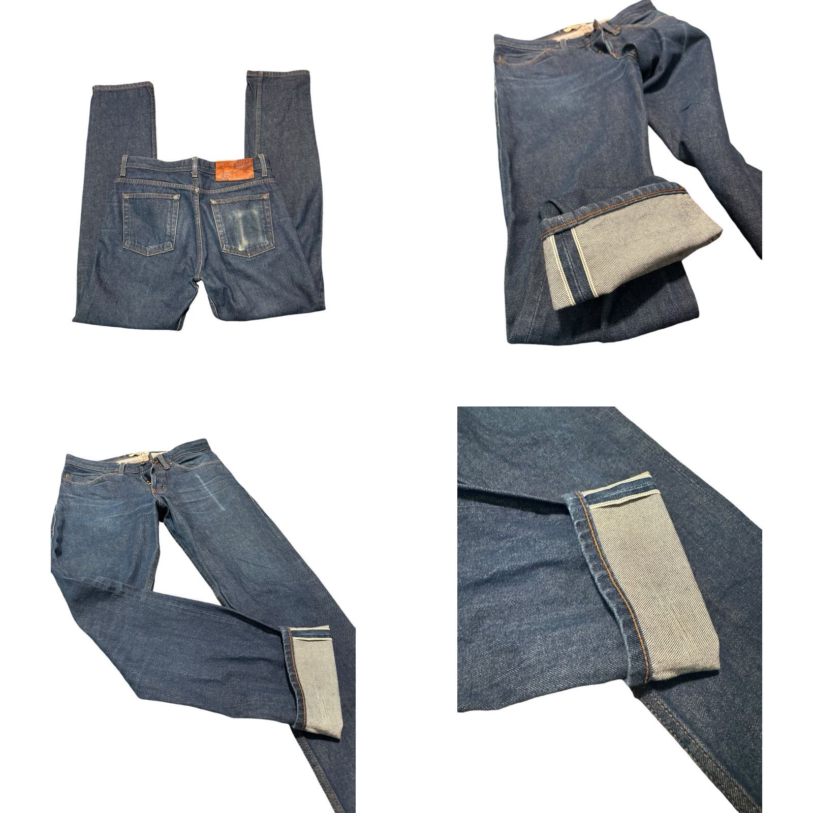 Vintage Naked & Famous Denim Weird Guy Natural Indigo Selvedge Jeans 32X33 Size US 32 / EU 48 - 10 Thumbnail