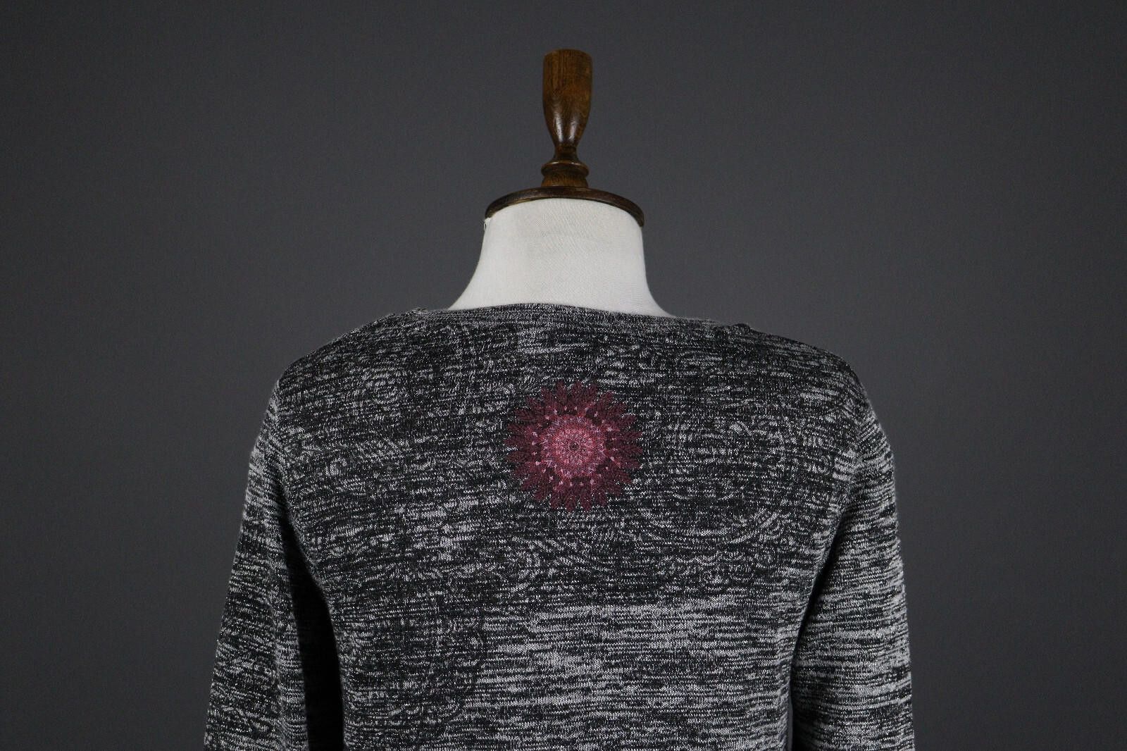Desigual Desigual Gray Floral Knit Shirt Size EUR M / MEX 32 Size M / US 6-8 / IT 42-44 - 6 Thumbnail