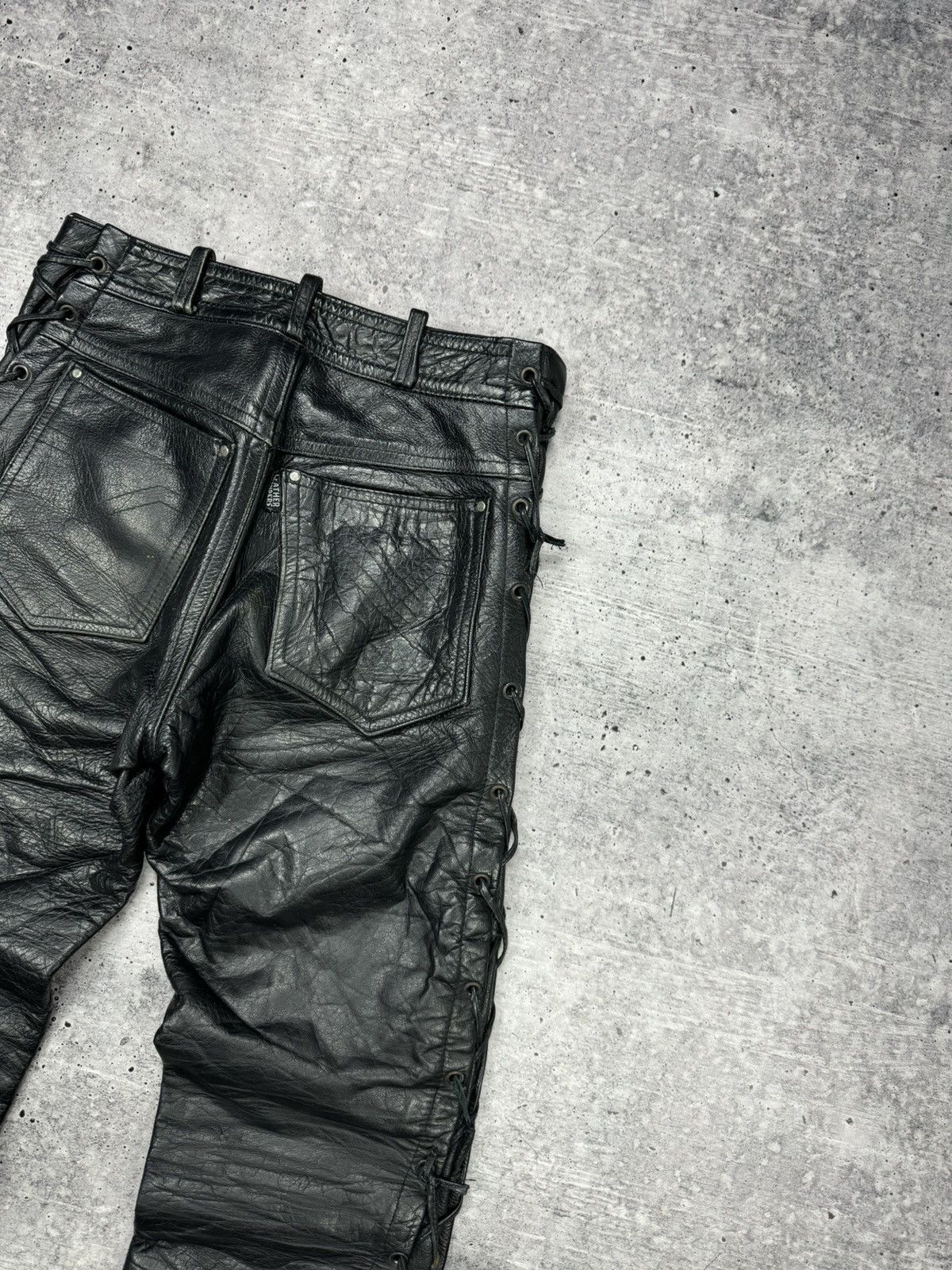 Genuine Leather × Vintage Vintage 90’s Y2K Style Casual Cowboy Genuine Leather Pants Size US 28 / EU 44 - 21 Thumbnail