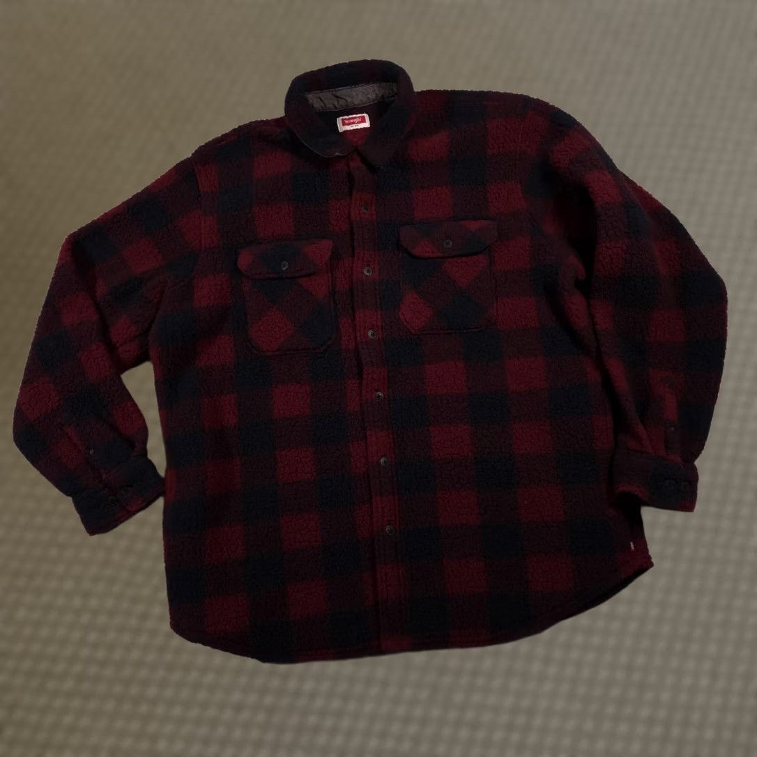 Wrangler VINTAGE Wrangler Jacket Mens XL Red Black Buffalo Plaid Fleece Sherpa Shacket Size US XL / EU 56 / 4 - 1 Thumbnail