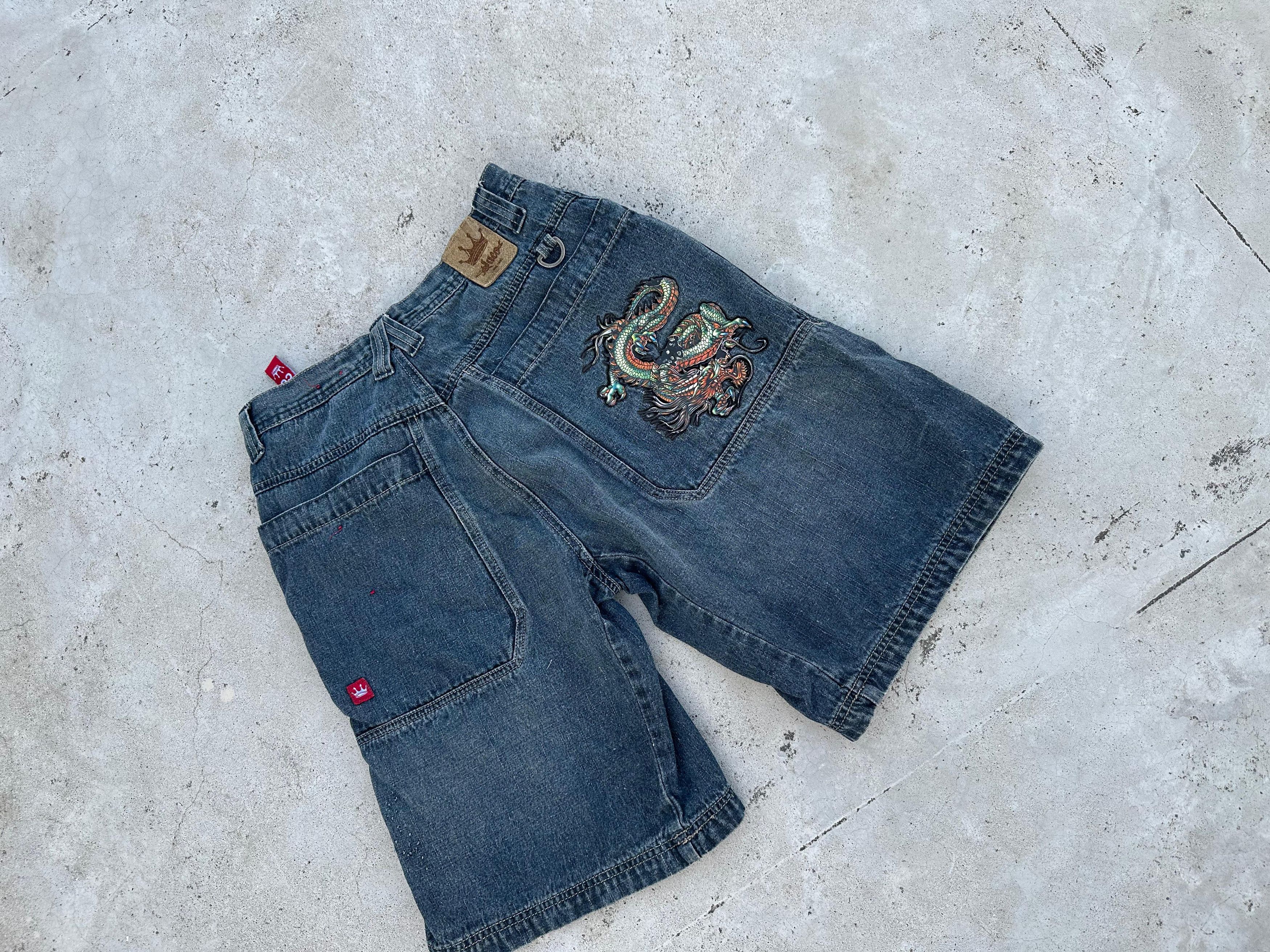 JNCO vintage jnco dragon jorts faded black Size US 28 / EU 44 - 3 Thumbnail