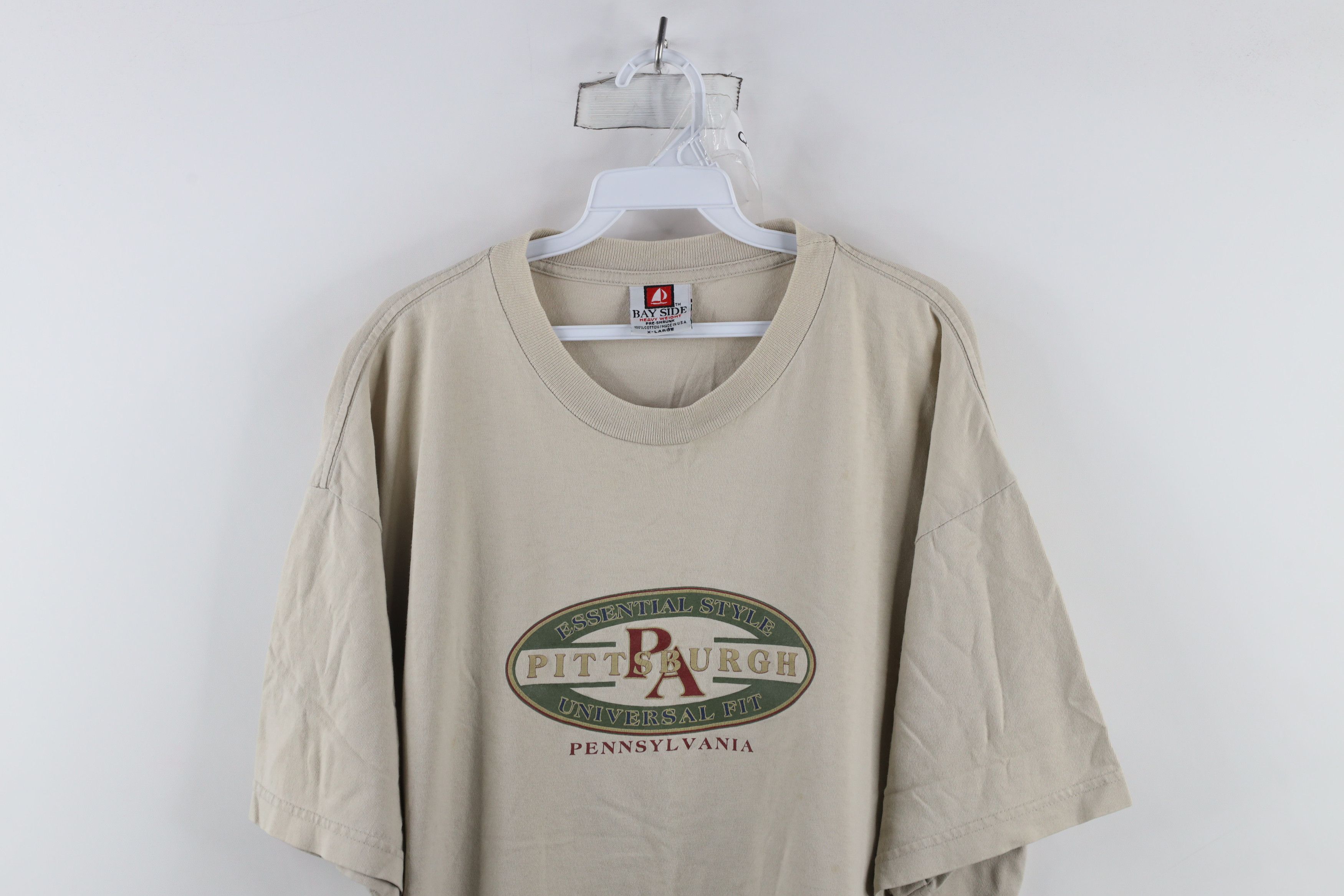 Vintage Vintage 90s Streetwear Out Pittsburgh T-Shirt Beige USA Size US XL / EU 56 / 4 - 2 Thumbnail