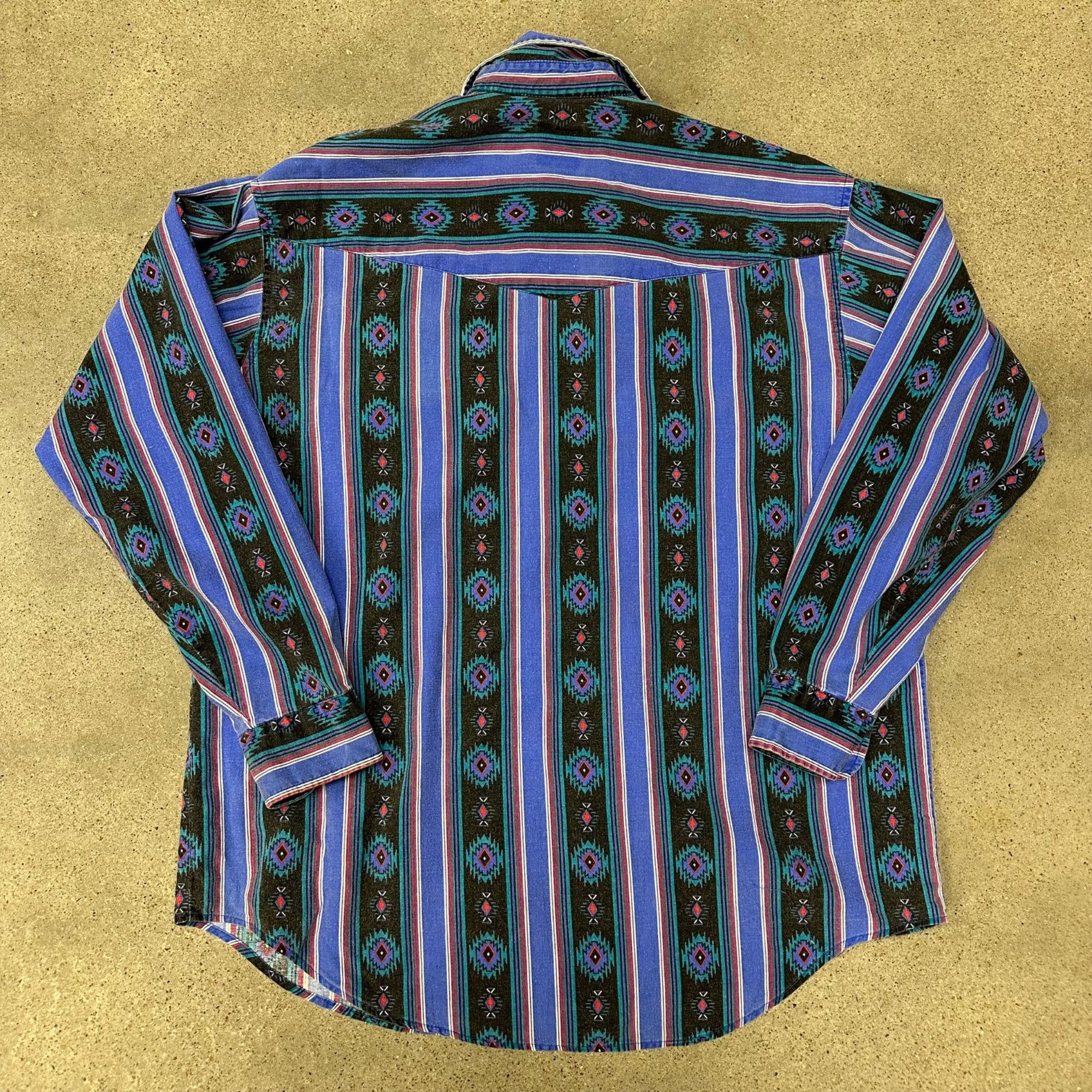 Vintage Vintage Brushpopper Style Patterned Western Button Up Shirt Size US XL / EU 56 / 4 - 2 Thumbnail