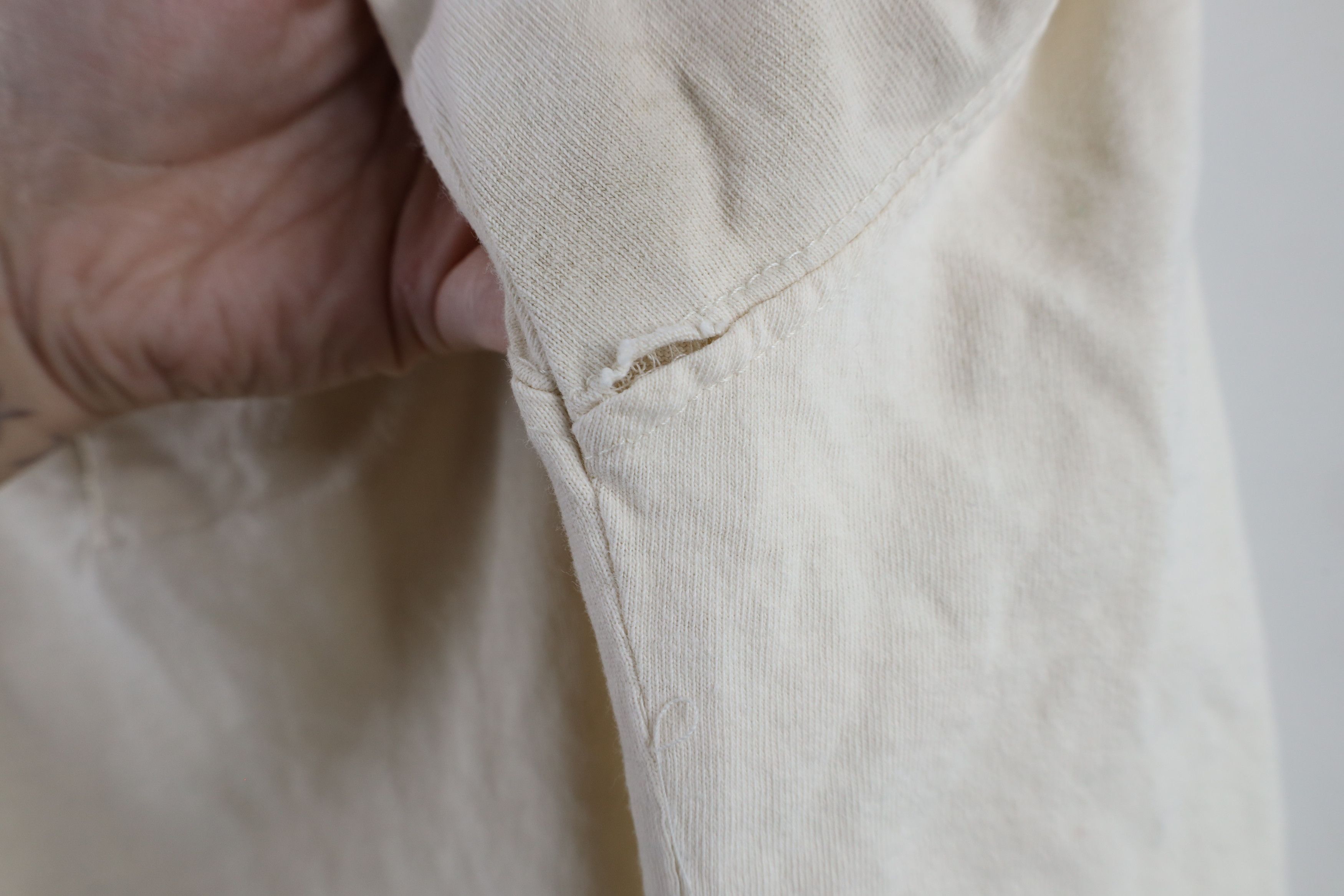 Vintage Vintage 90s Streetwear Short Sleeve Henley T-Shirt Cream Size US L / EU 52-54 / 3 - 7 Thumbnail