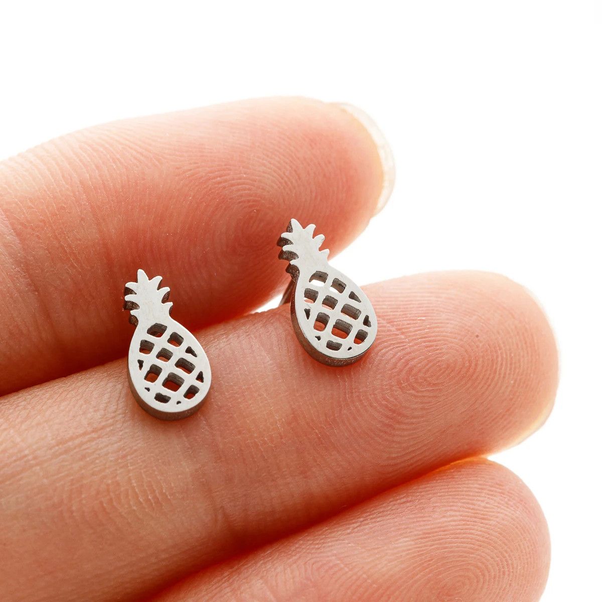 Jewelry Mini Pineapple Stud Earrings Charm Earring Gift Size ONE SIZE - 2 Thumbnail