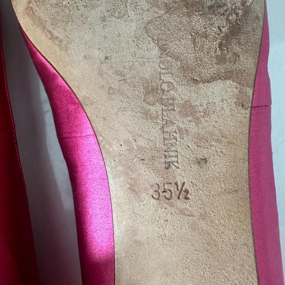 Manolo Blahnik Manolo Blahnik Raspberry Dark Pink Satin Ballet Flats 35.5 Size US 4.5 / IT 34.5 - 12 Thumbnail