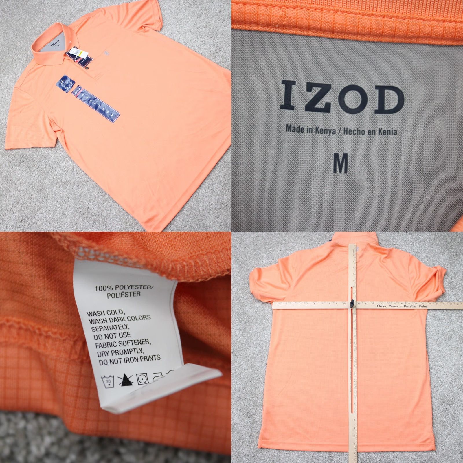 Izod IZOD Polo Shirt NWT Mens Medium Sour Orange Performance CoolFX Short Sleeve Shirt Size US M / EU 48-50 / 2 - 8 Thumbnail