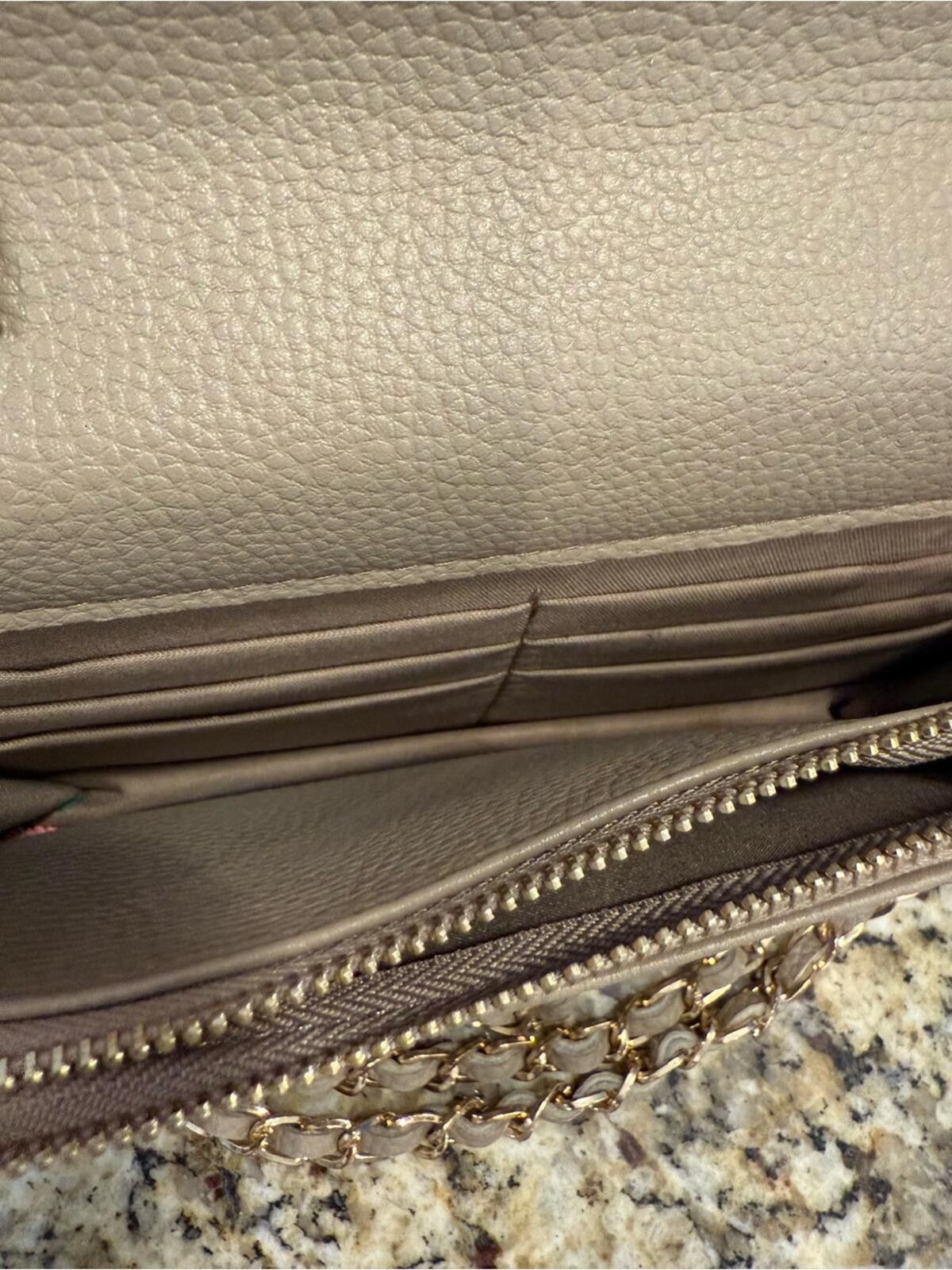 United Colors Of Benetton Bebe logo mini shoulder bag in tan black zips card slots Size ONE SIZE - 9 Thumbnail