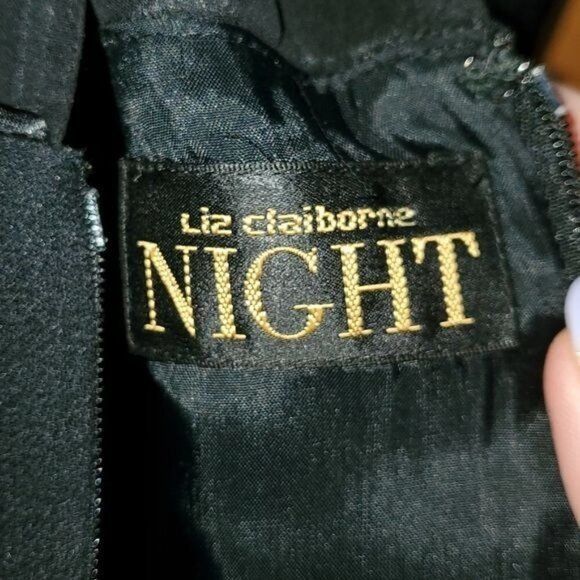 Vintage Liz Claiborne Night Embellished Sheer Sz. 8 Black Maxi Sleev Size M / US 6-8 / IT 42-44 - 9 Thumbnail