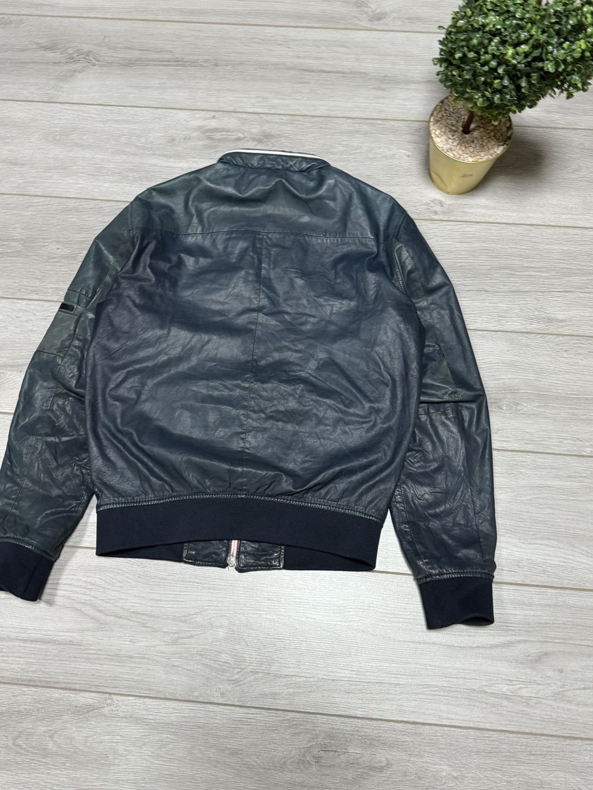 Armani Armani Jeans leather ovina Calf leather hooded jacket zip Size US S / EU 44-46 / 1 - 17 Thumbnail