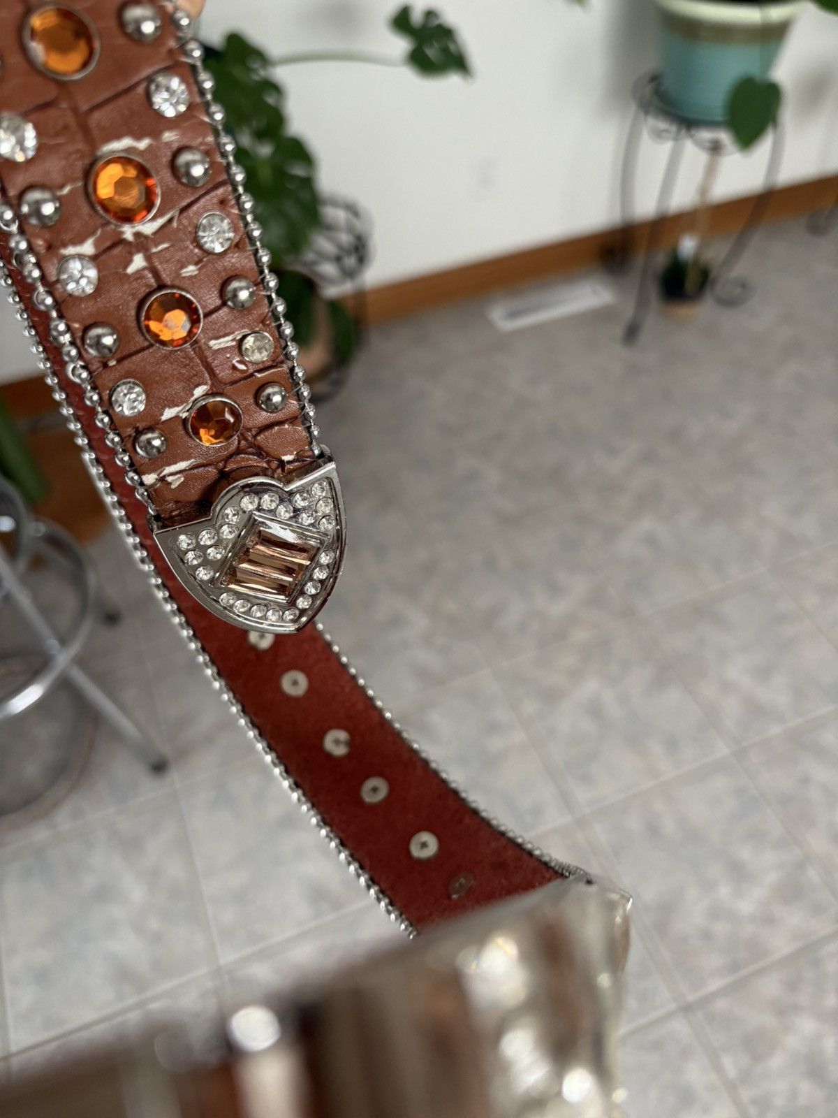 Other Y2K WESTERN RHINESTONE LEATHER BELT XL Size ONE SIZE - 5 Thumbnail