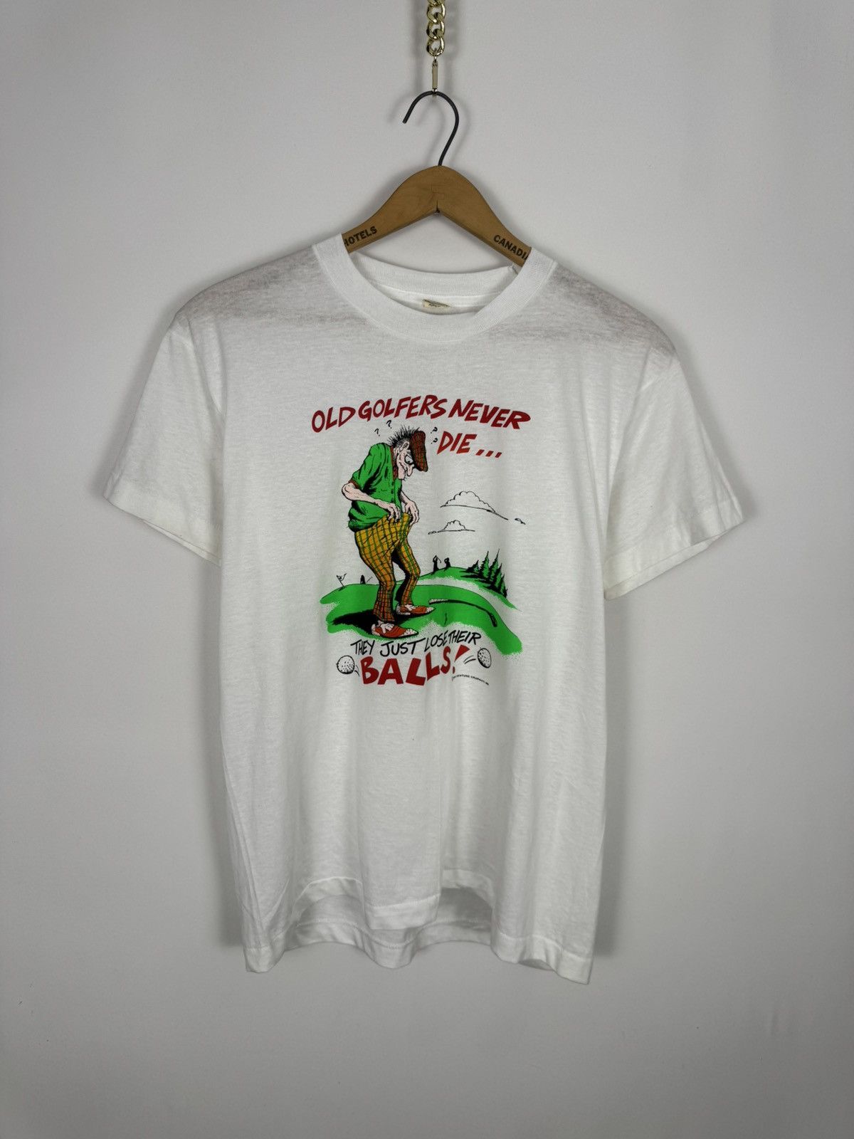 Vintage Vintage 80s Golf Funny Tee Size US L / EU 52-54 / 3 - 1 Thumbnail