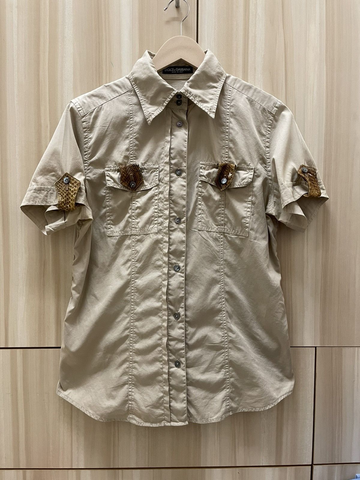 Dolce & Gabbana Dolce & Gabbana SS05 Shirt Real Python Leather Pocket Flaps Size M / US 6-8 / IT 42-44 - 1 Thumbnail