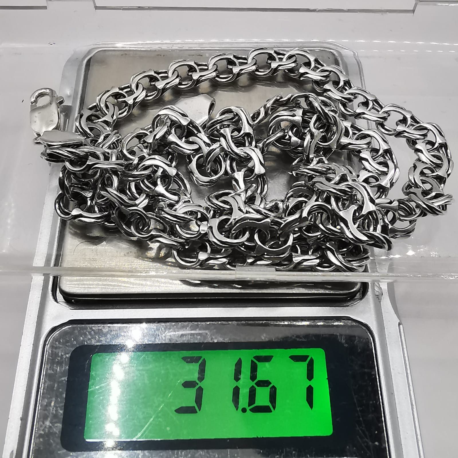 Sterling Silver Vintage Jewelry Chain, 925 Sterling Silver, Signed 31,67g Size ONE SIZE - 6 Thumbnail